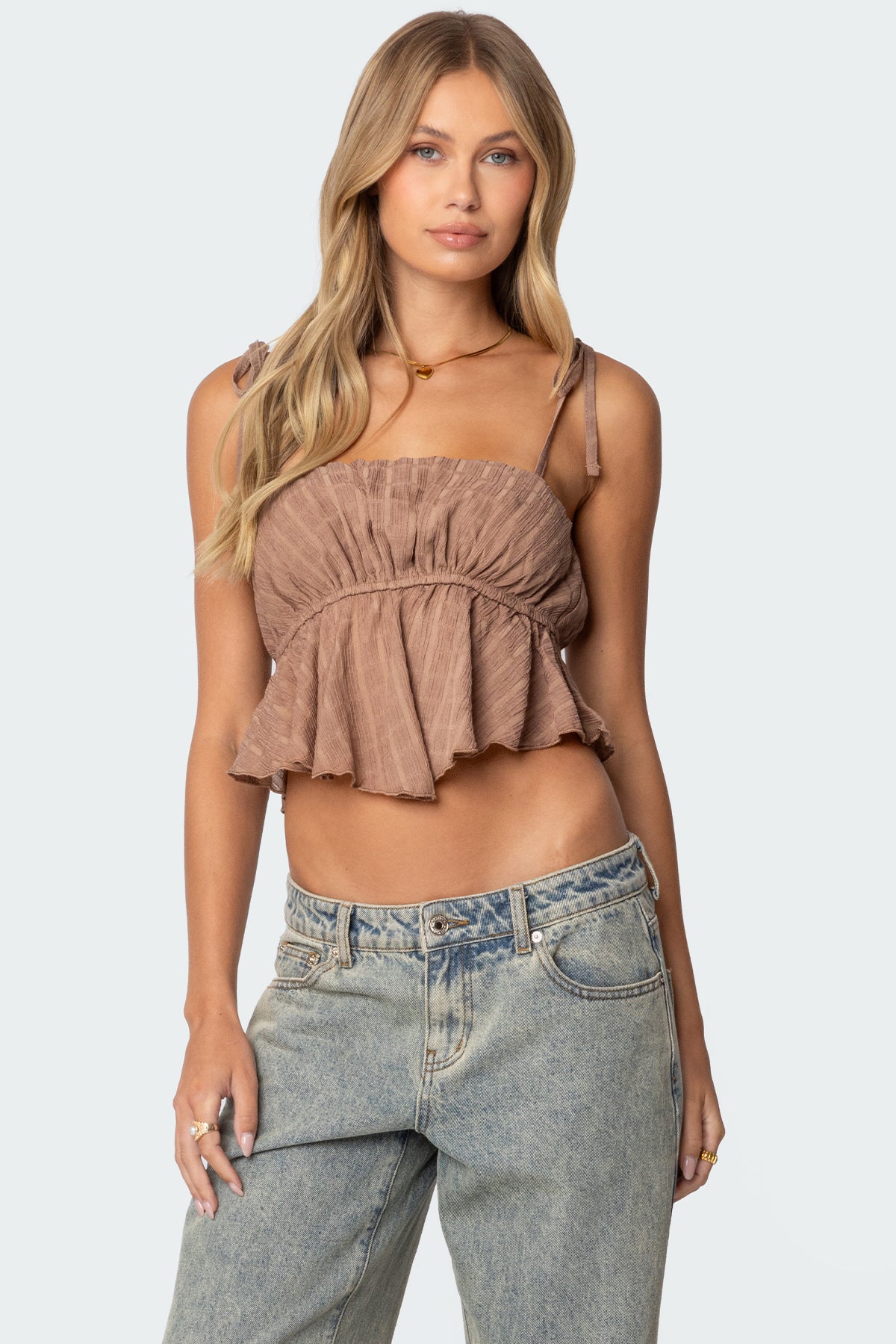 Rylie Textured Chiffon Flare Top-Milans Time