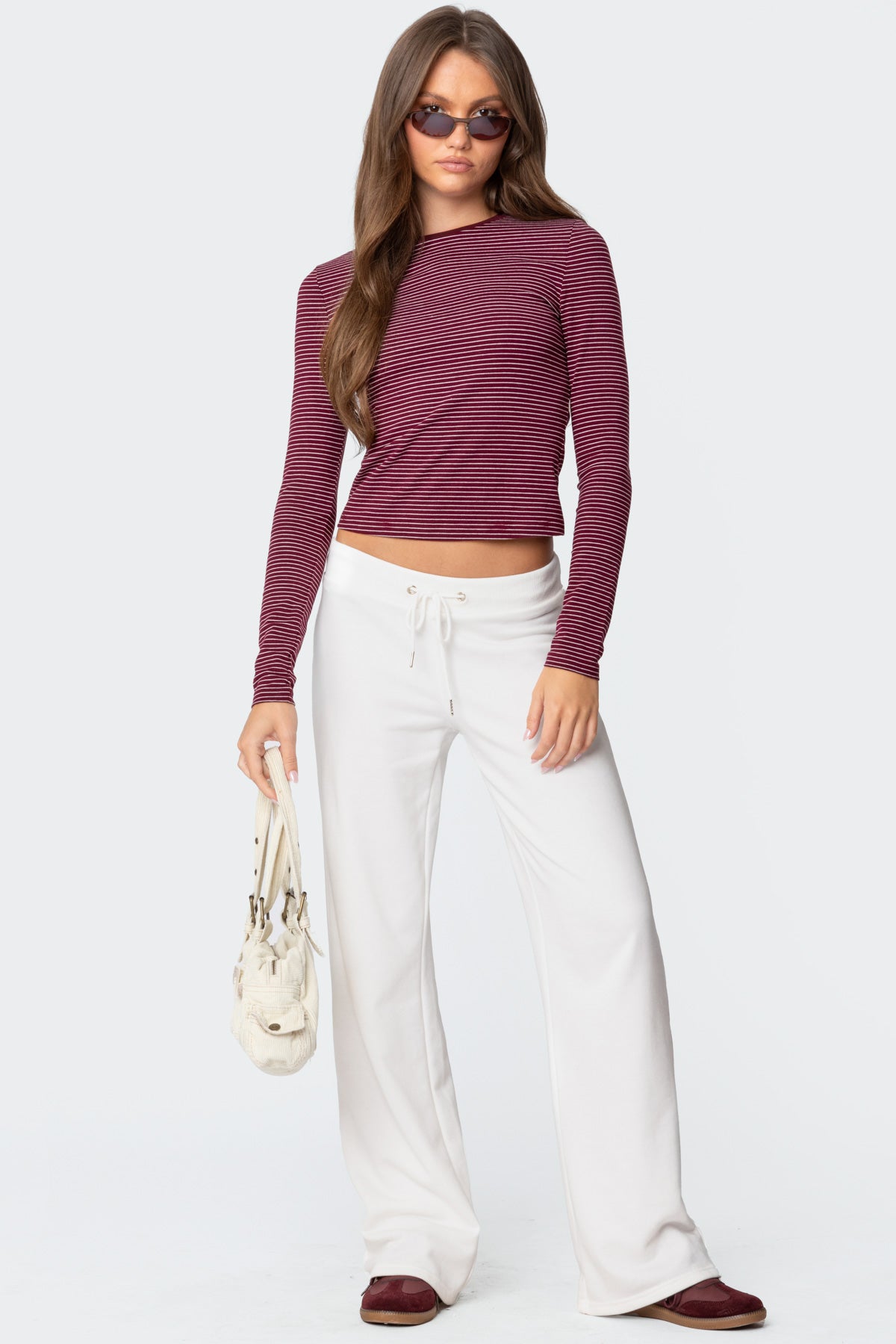 Brianna Striped Long Sleeve T Shirt-Milans Time