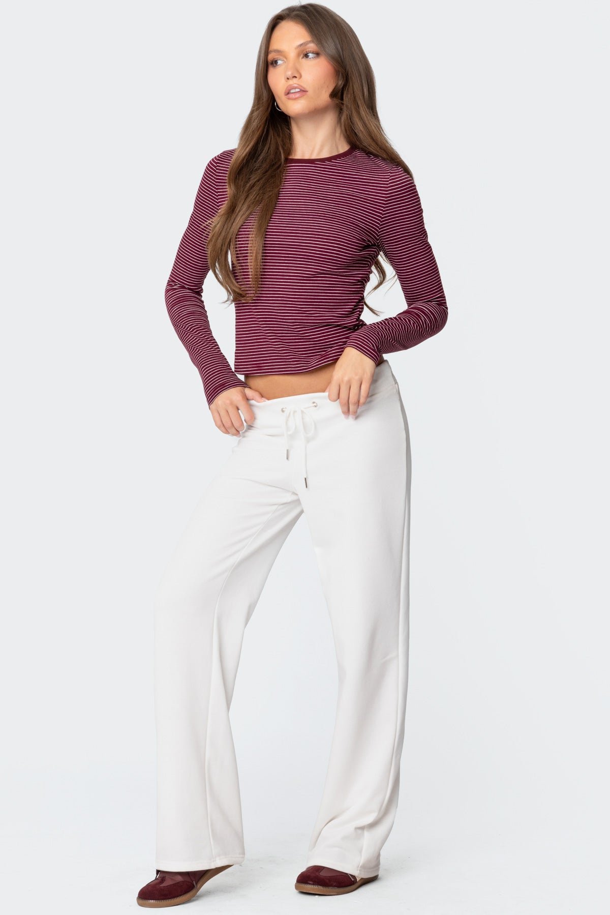 Brianna Striped Long Sleeve T Shirt-Milans Time