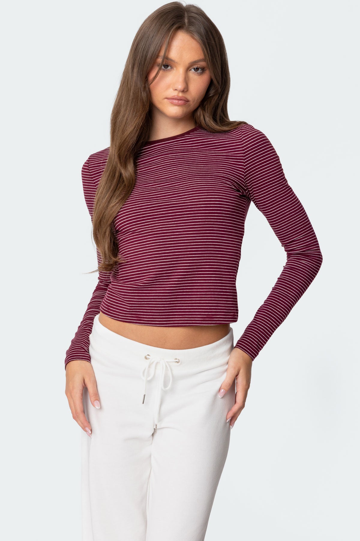 Brianna Striped Long Sleeve T Shirt-Milans Time