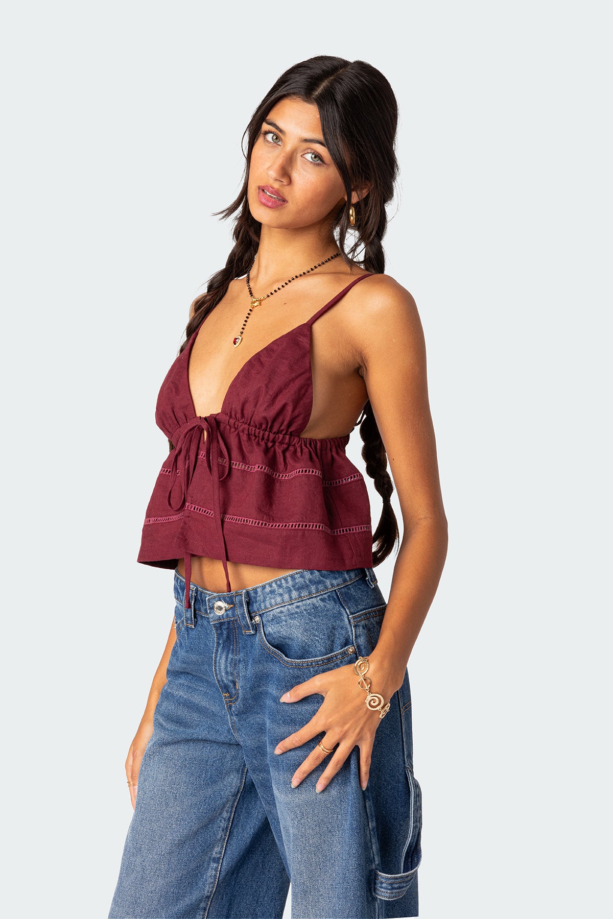Candy Cotton Tie Front Tank Top-Milans Time