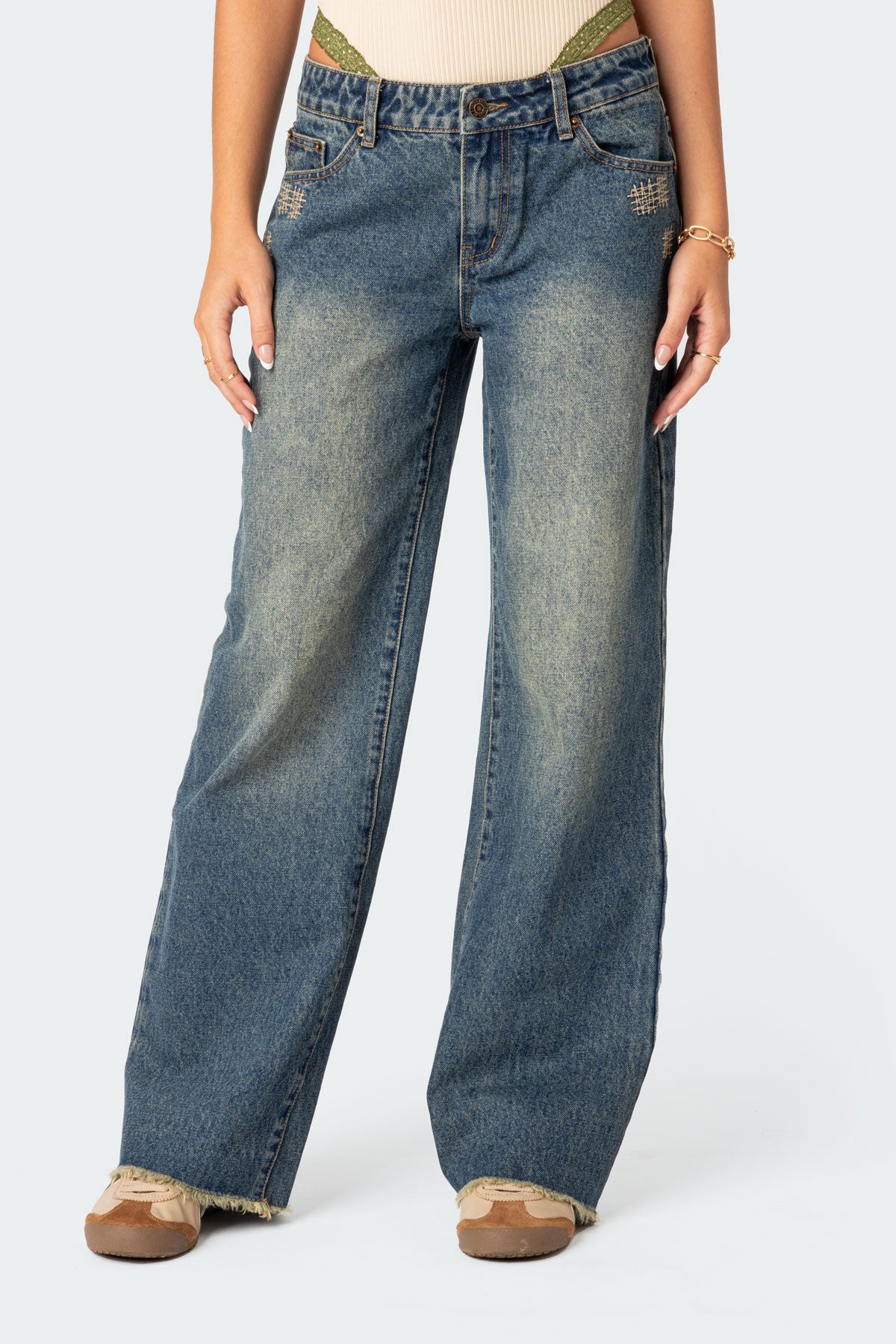 Doll House Washed Low Rise Baggy Jeans-Milans Time