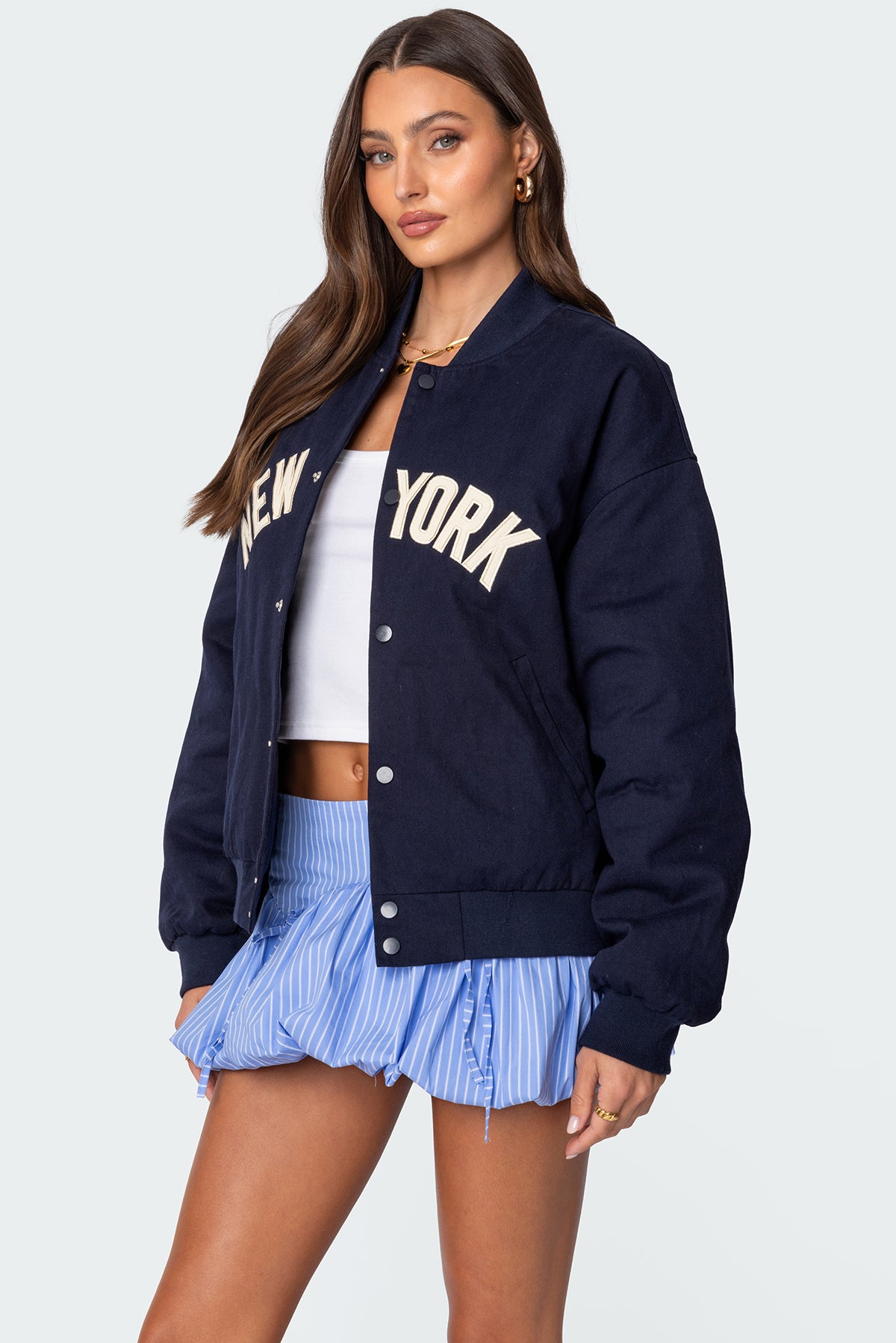 Big Apple Oversized Bomber Jacket-Milans Time