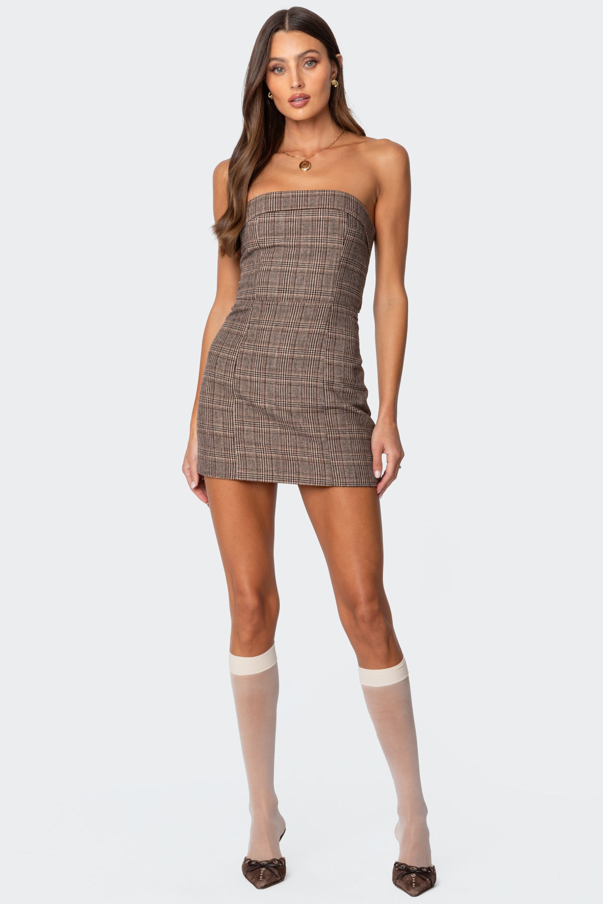 Boss Mode Plaid Mini Dress-Milans Time