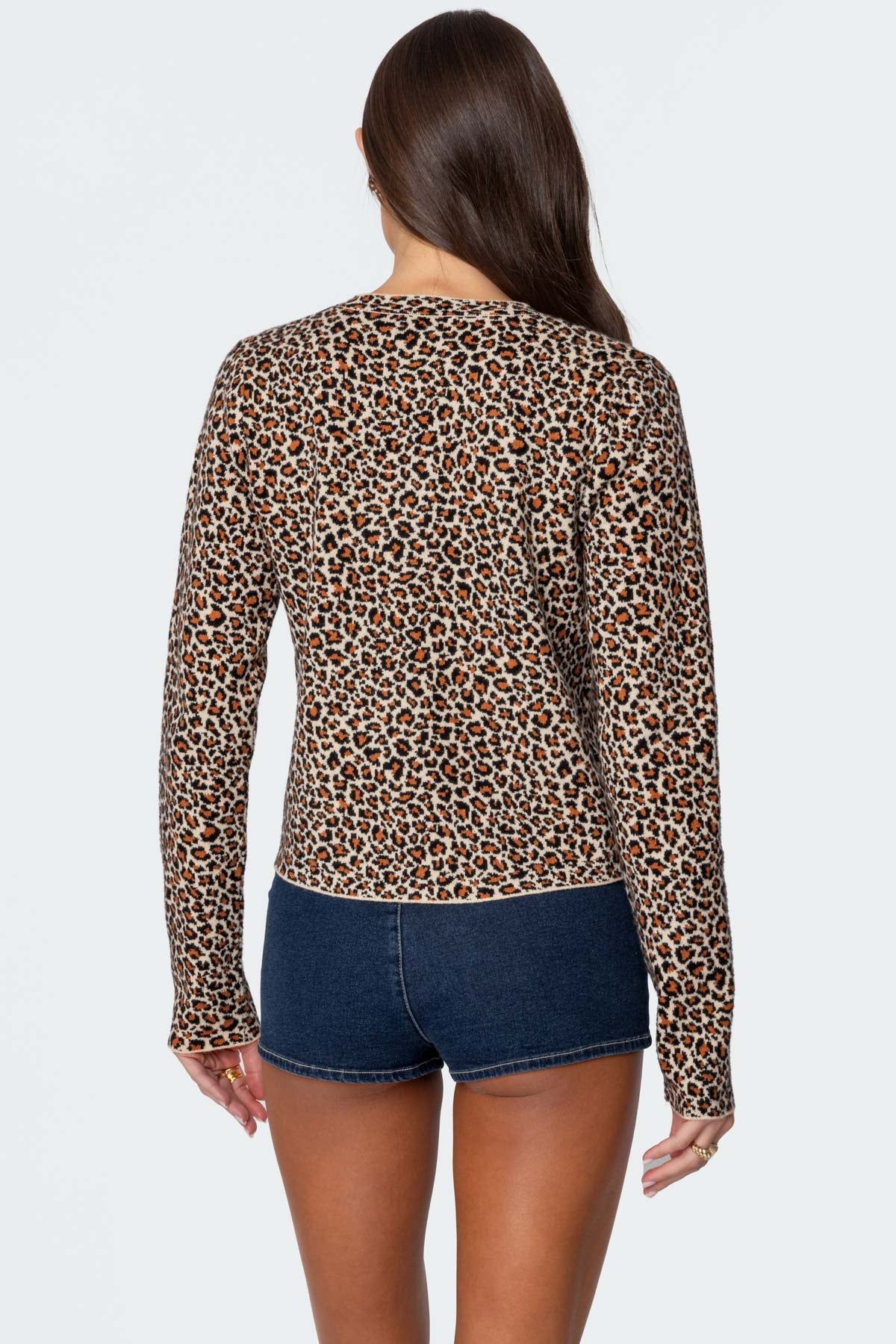 Leopard Printed Knit Cardigan-Milans Time