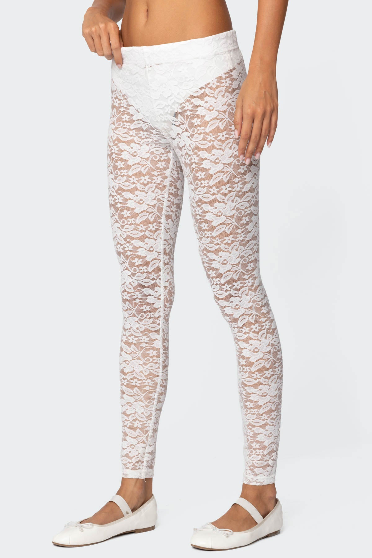 Sheer Lace Leggings-Milans Time