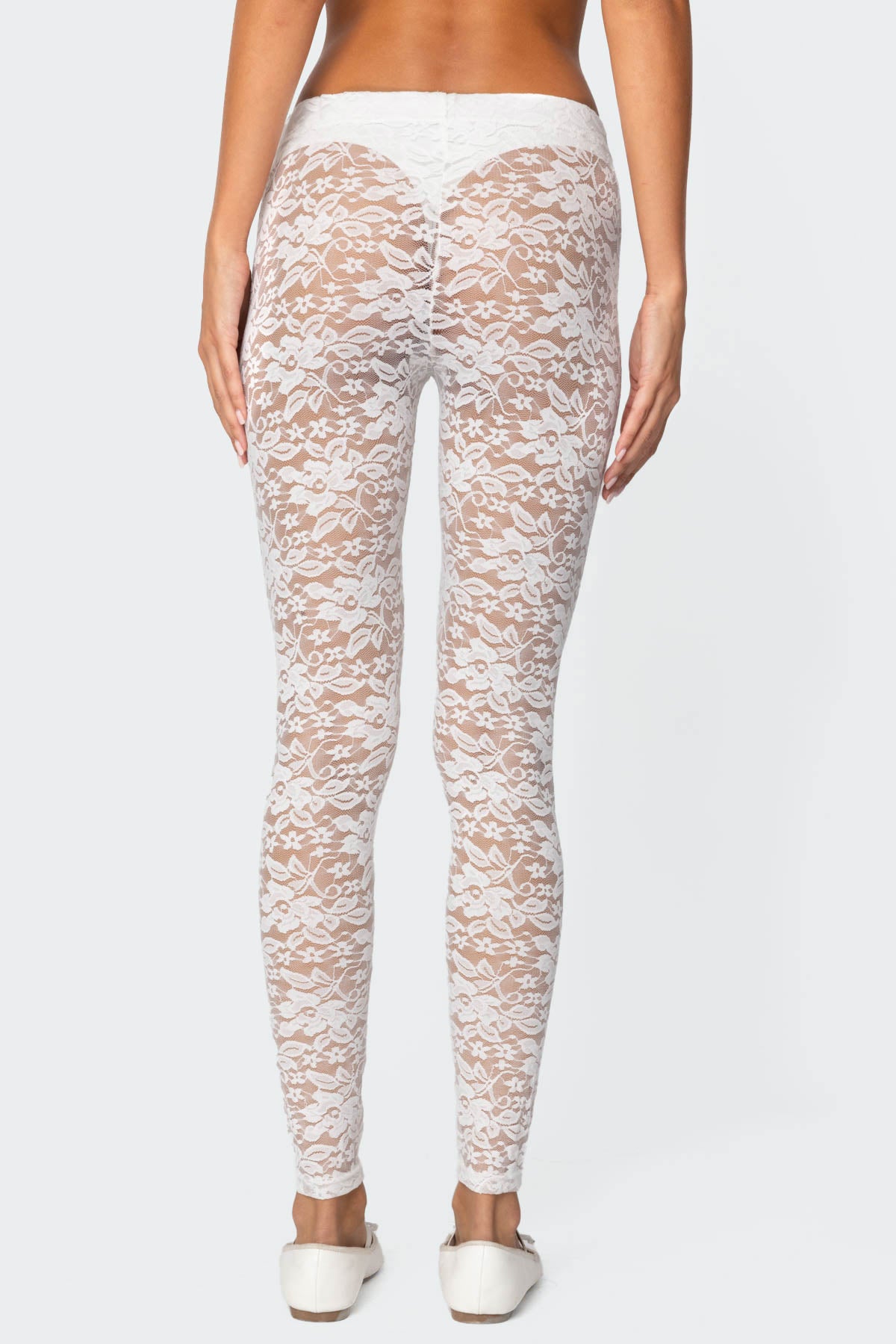 Sheer Lace Leggings-Milans Time