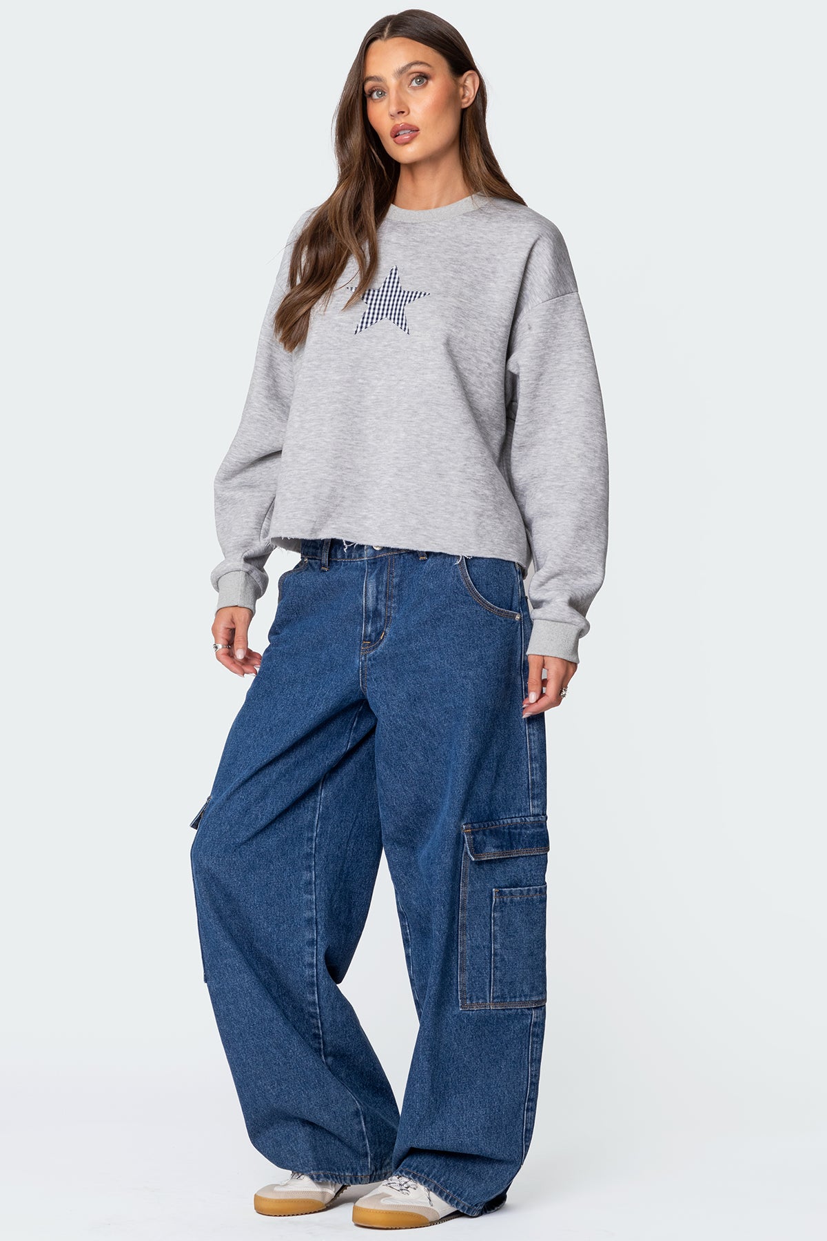 Gingham Star Sweatshirt-Milans Time