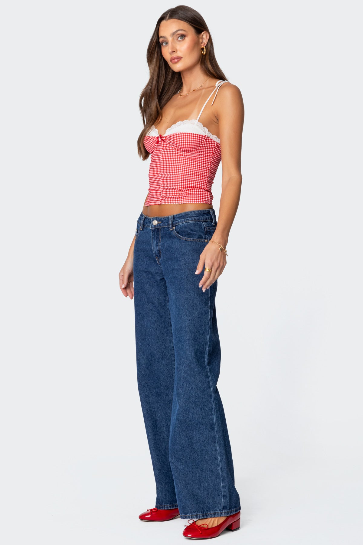 Peekaboo Lacey Gingham Corset-Milans Time