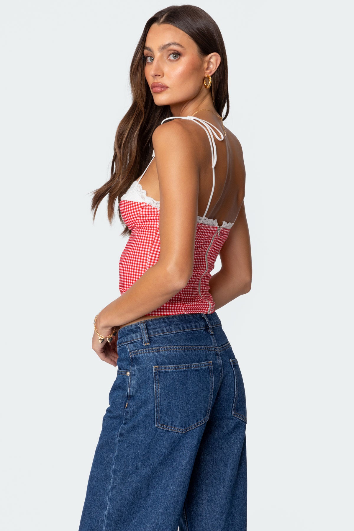 Peekaboo Lacey Gingham Corset-Milans Time