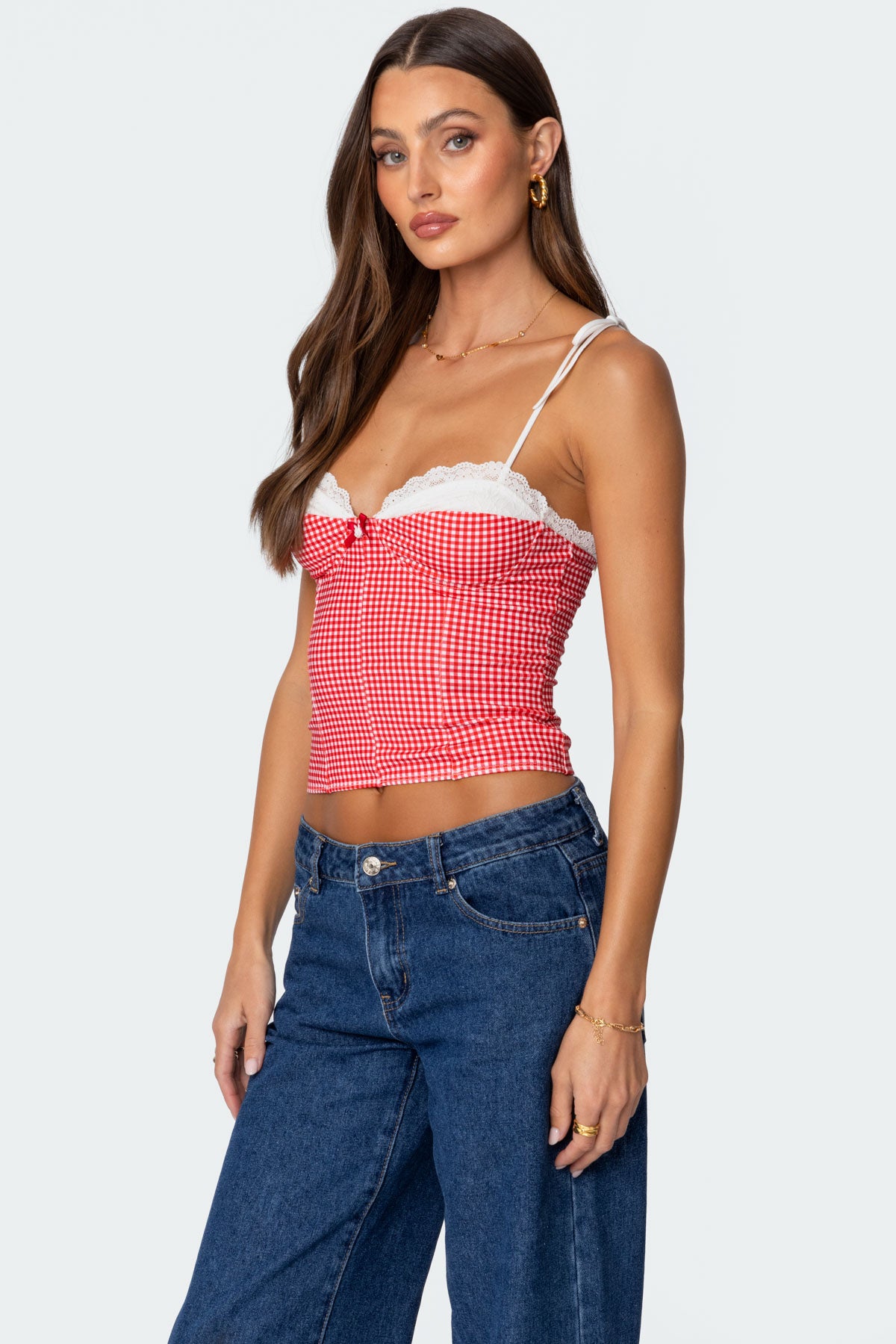 Peekaboo Lacey Gingham Corset-Milans Time