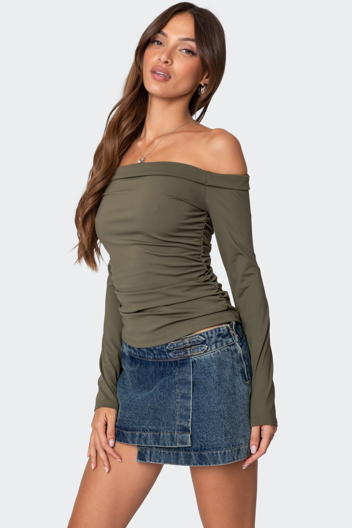 Celly Rolled Off Shoulder Top-Milans Time