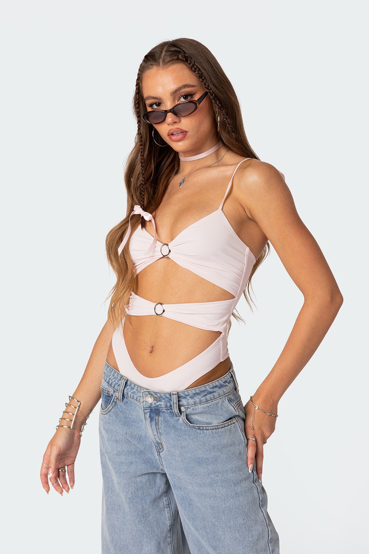 Amethyst Cut Out Bodysuit-Milans Time
