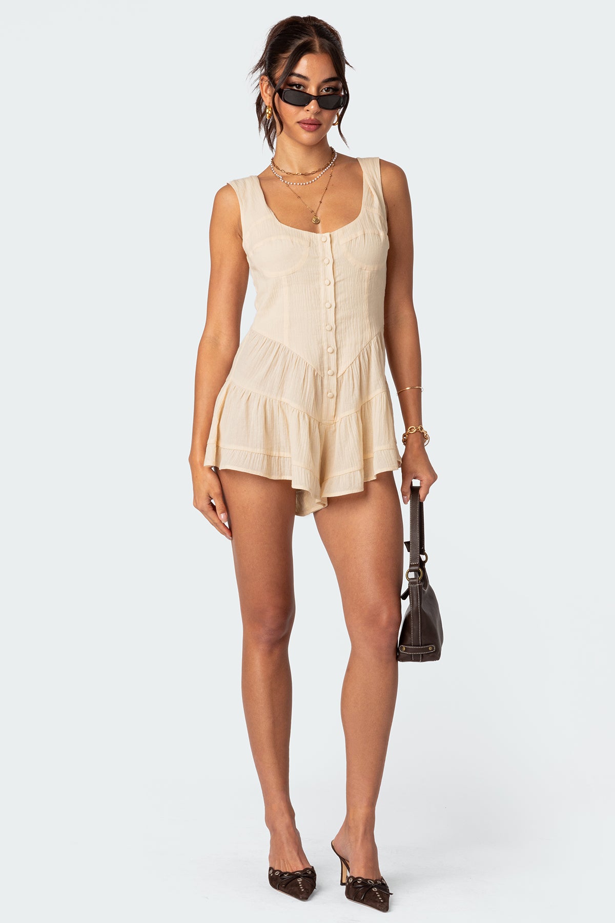 Veronica Textured Romper-Milans Time