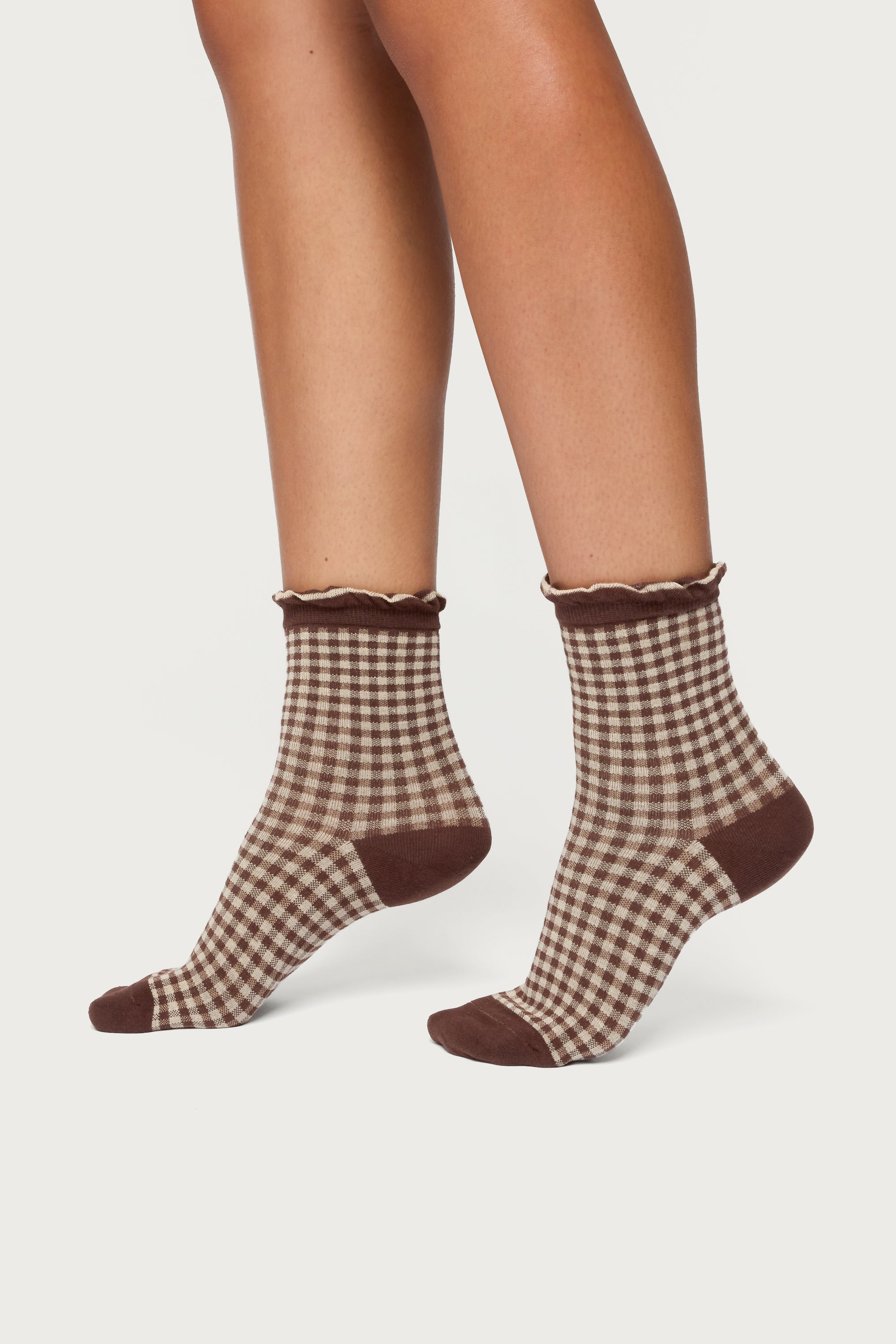 Frilled Gingham Socks-Milans Time