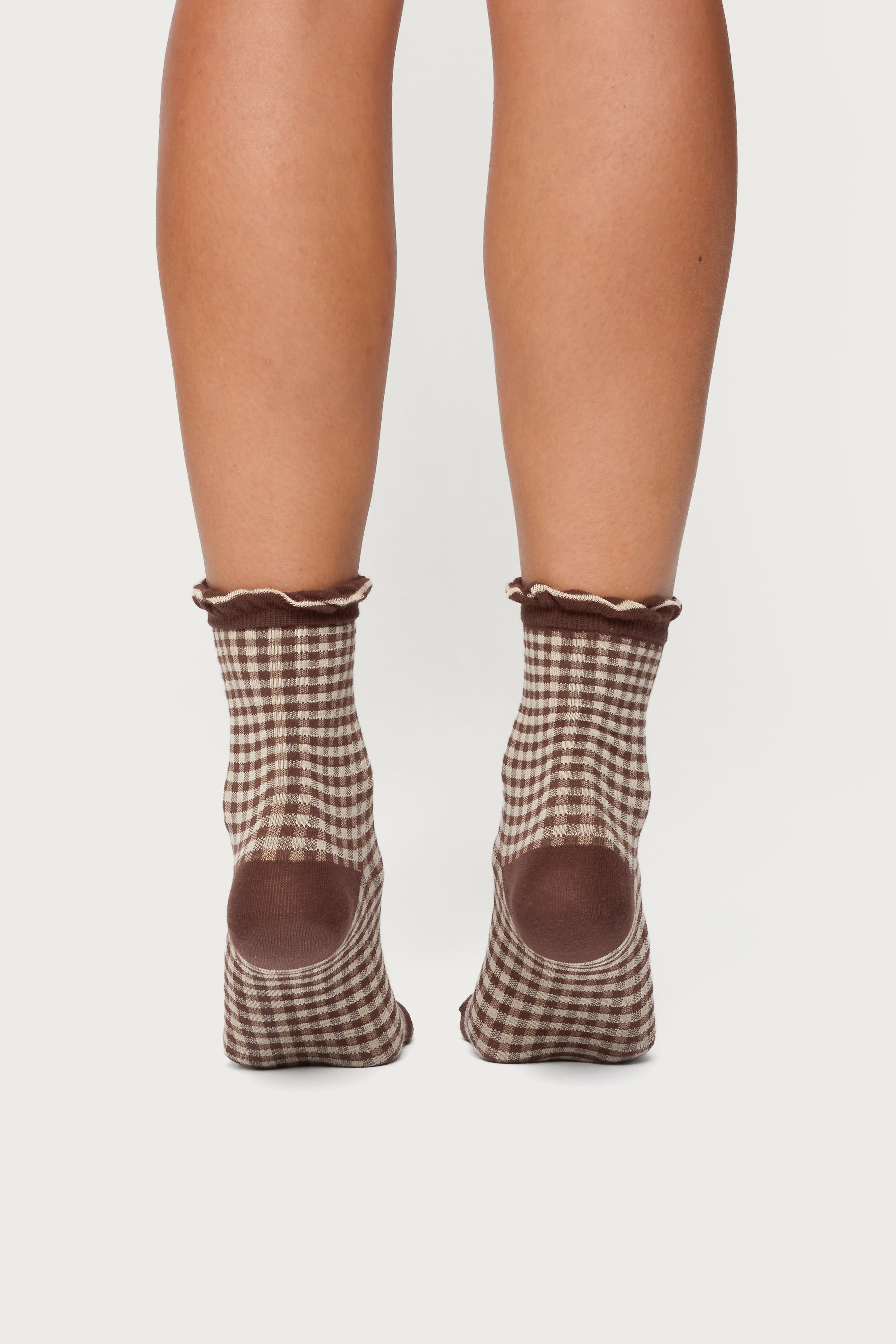 Frilled Gingham Socks-Milans Time