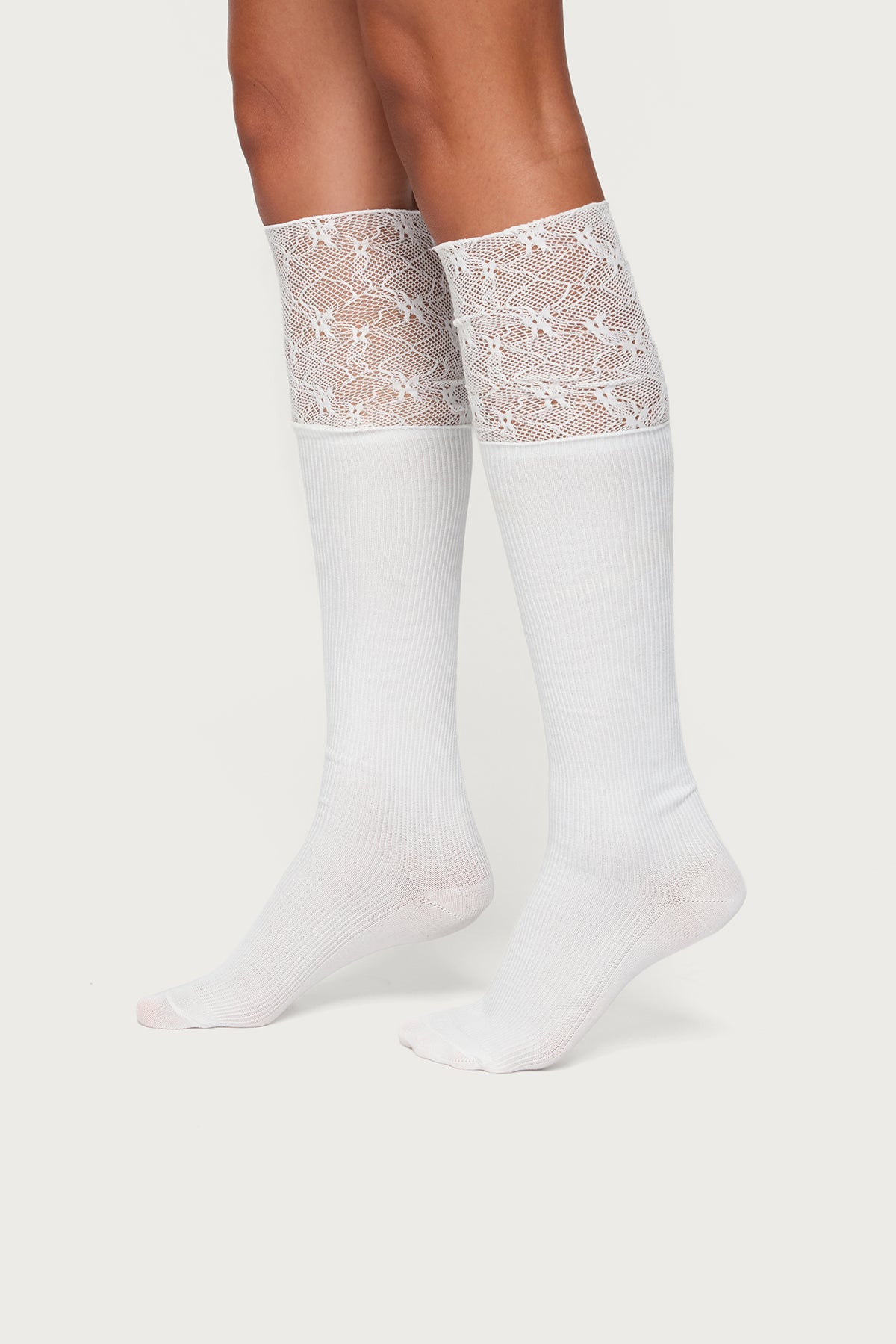 Lacey Layered Knee High Socks-Milans Time