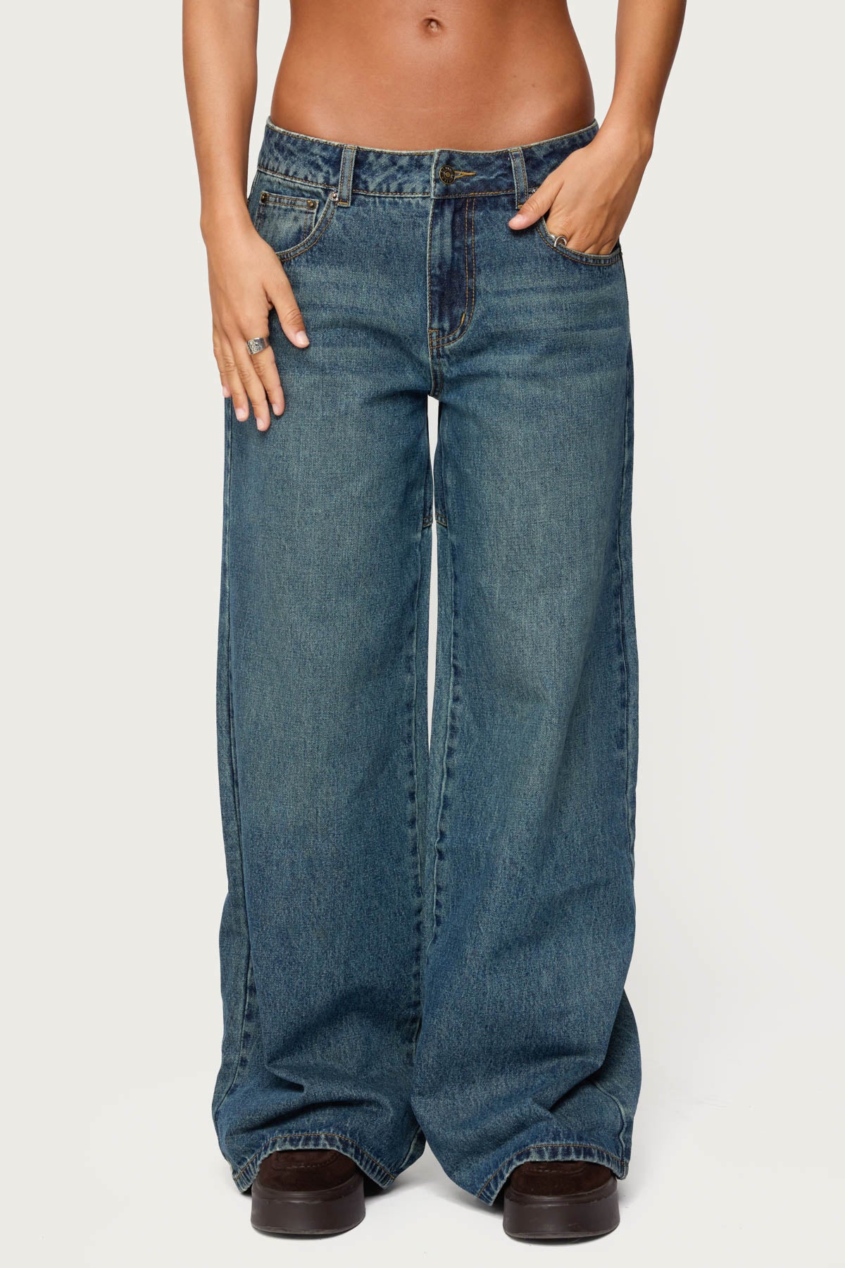 Heartly Low Rise Baggy Jeans-Milans Time