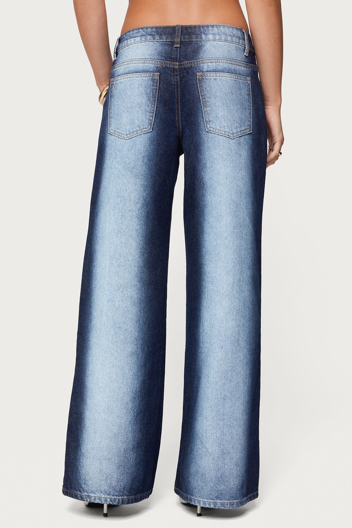 Ema Bleach Washed Low Rise Baggy Jeans-Milans Time