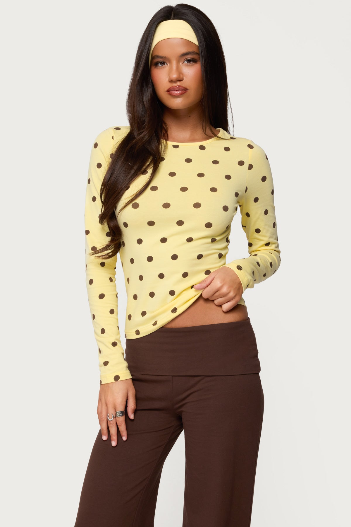 Maricelle Polka Dot Long Sleeve T Shirt-Milans Time