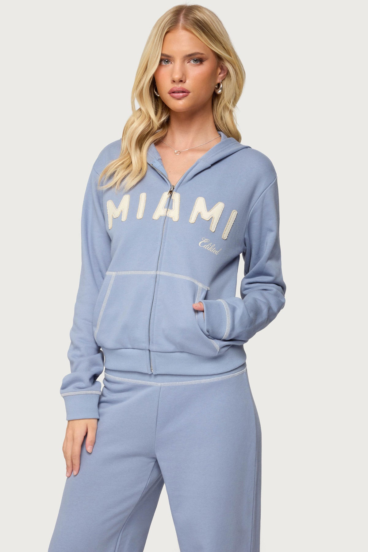 Miami Babe Zip Up Hoodie-Milans Time