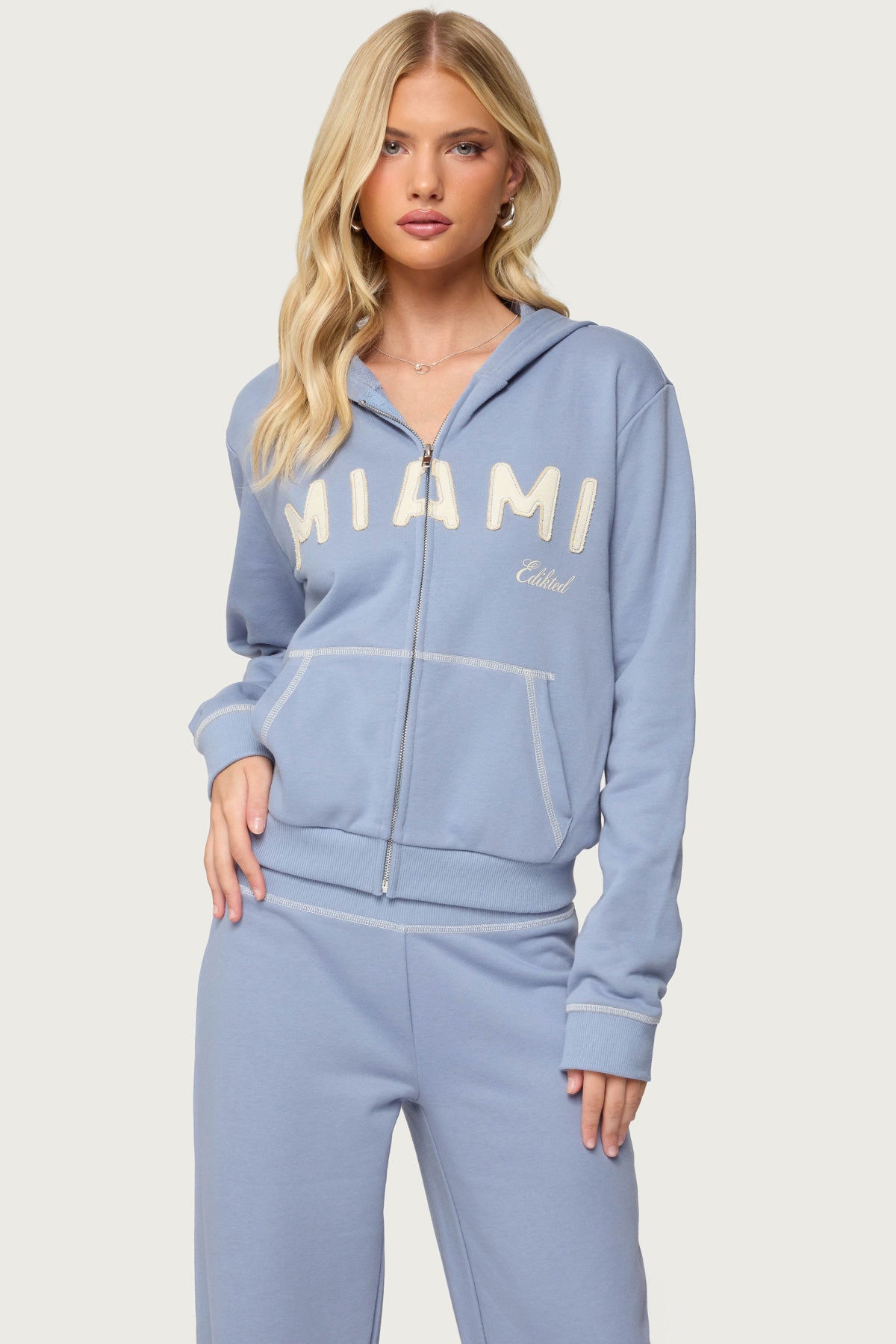Miami Babe Zip Up Hoodie-Milans Time