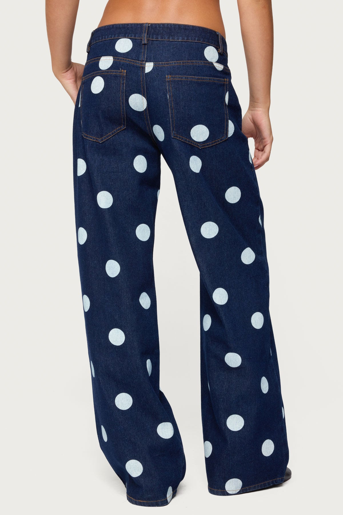 Leyah Polka Dot Low Rise Baggy Jeans-Milans Time