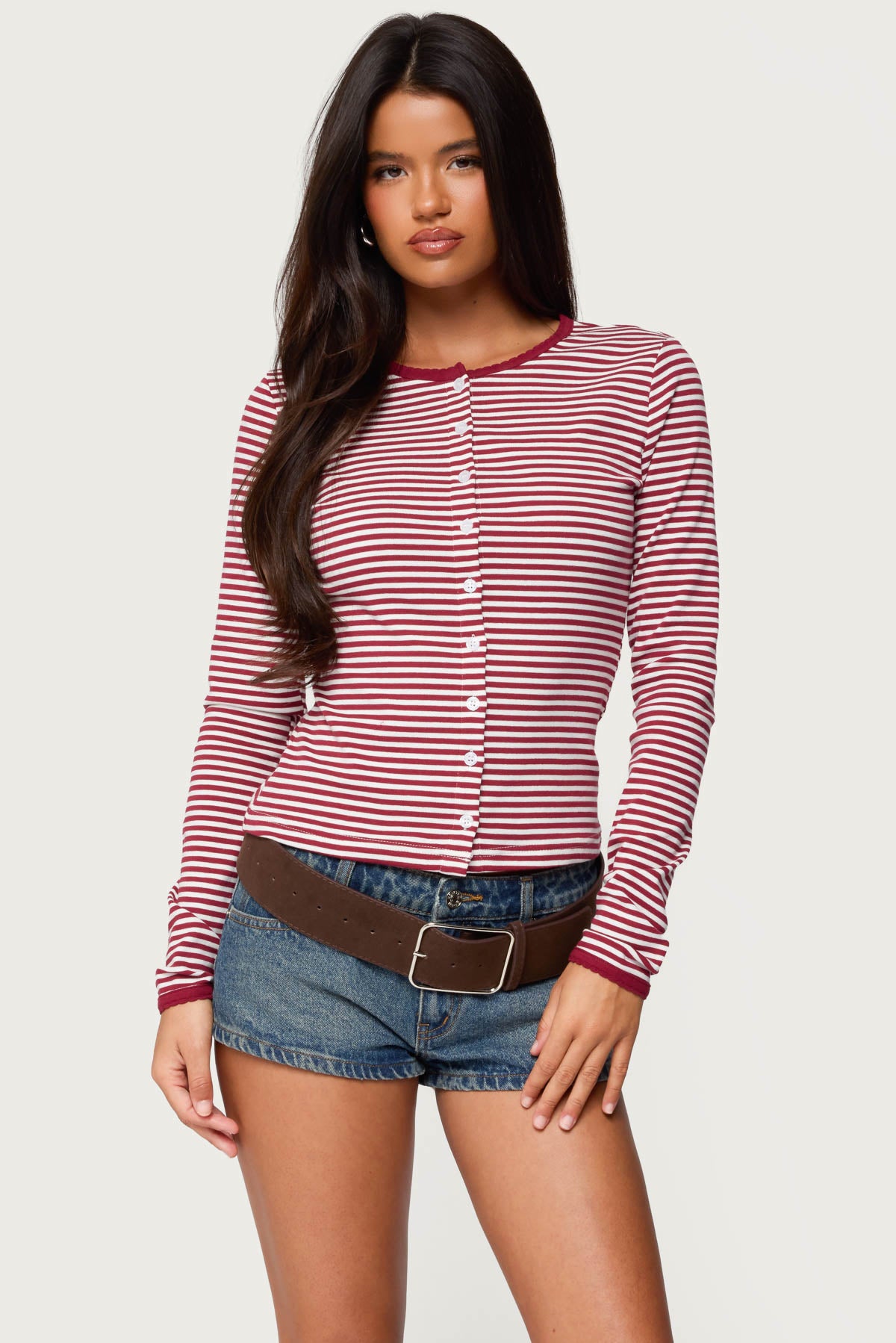 Rayla Striped Button Up Top-Milans Time
