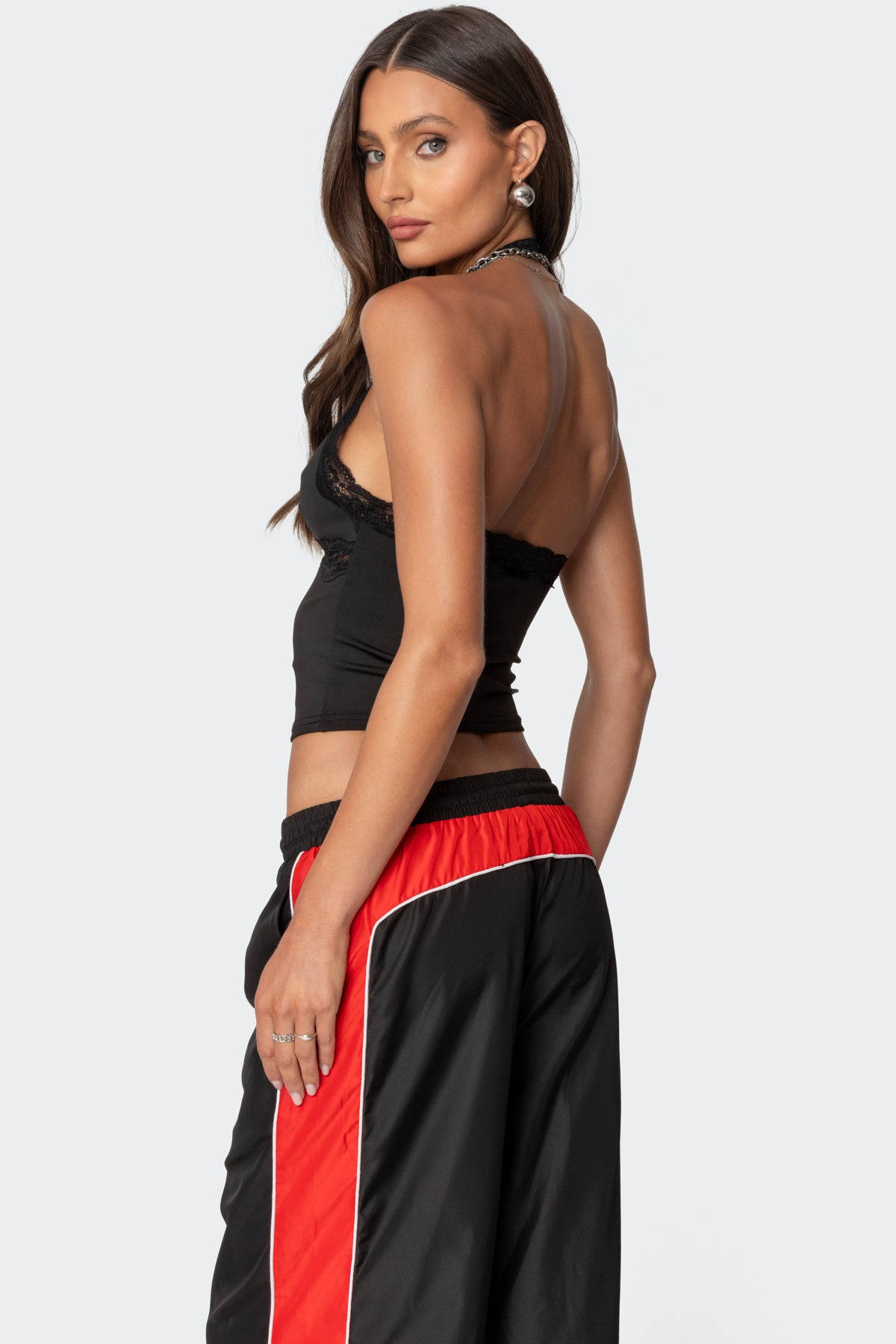 Cindi Lace Trim Halter Top-Milans Time