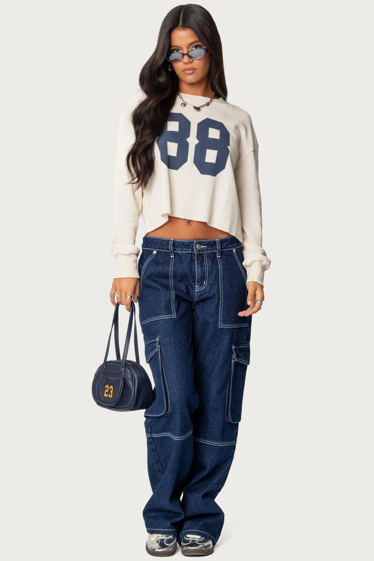 88 Waffle Long Sleeve T Shirt-Milans Time