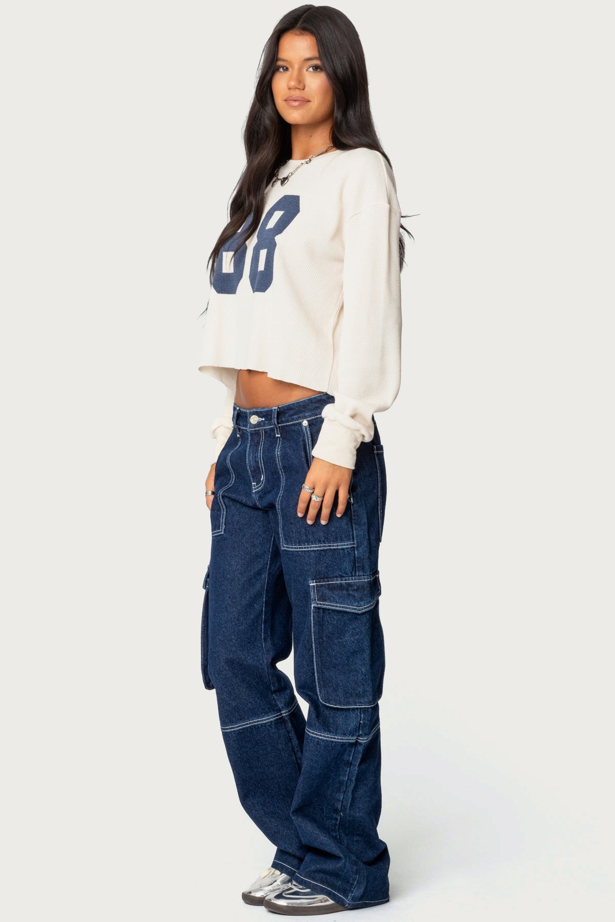 88 Waffle Long Sleeve T Shirt-Milans Time