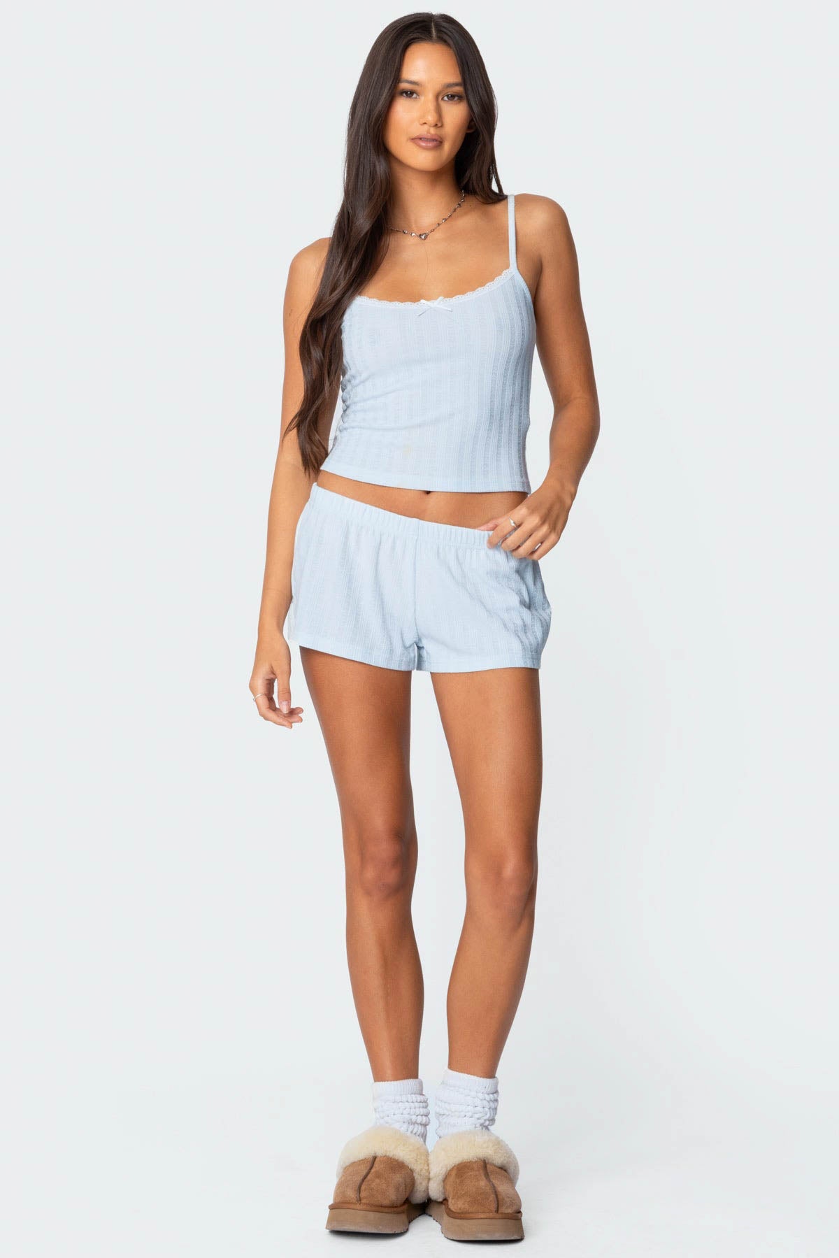 Irene Low Rise Pointelle Micro Shorts-Milans Time