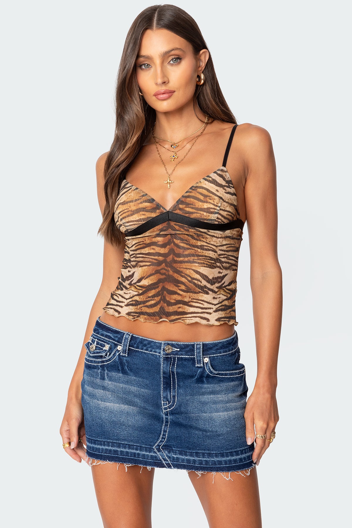 Tiger Printed Mesh Tank Top-Milans Time
