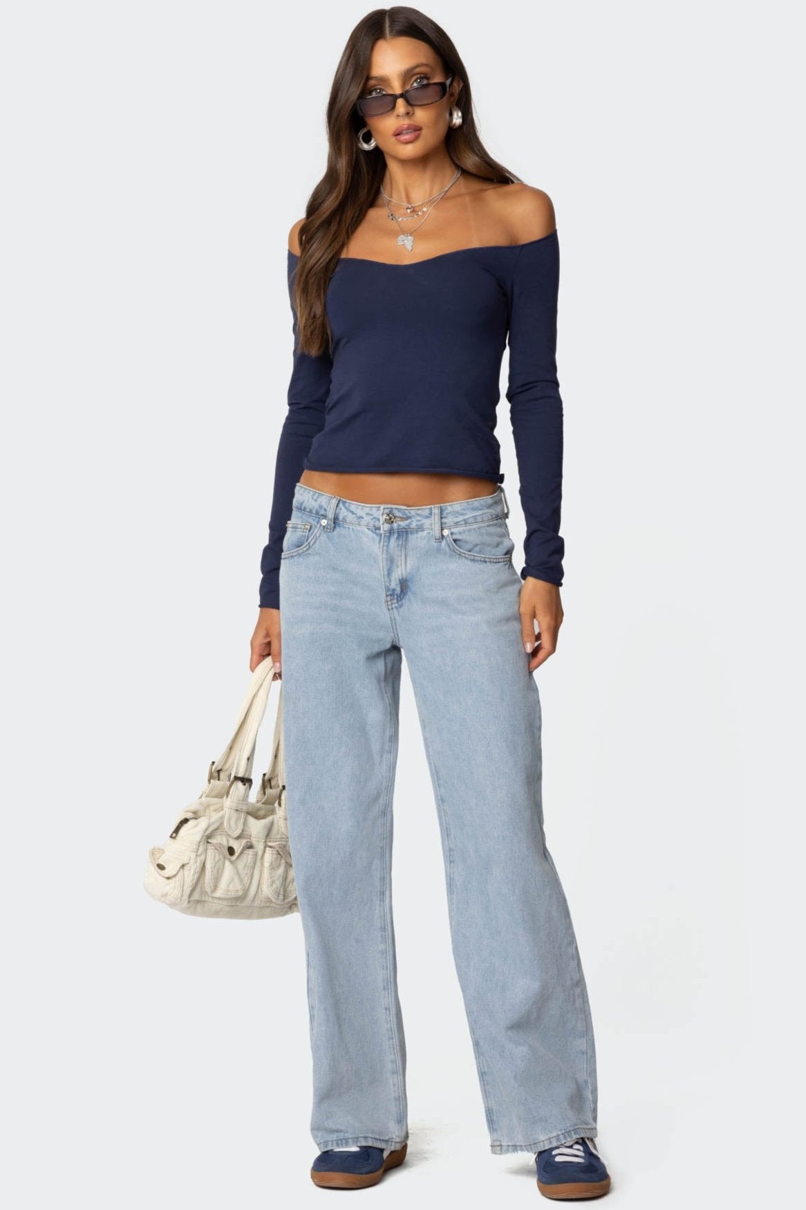 Nattie Off Shoulder V Neck Top-Milans Time
