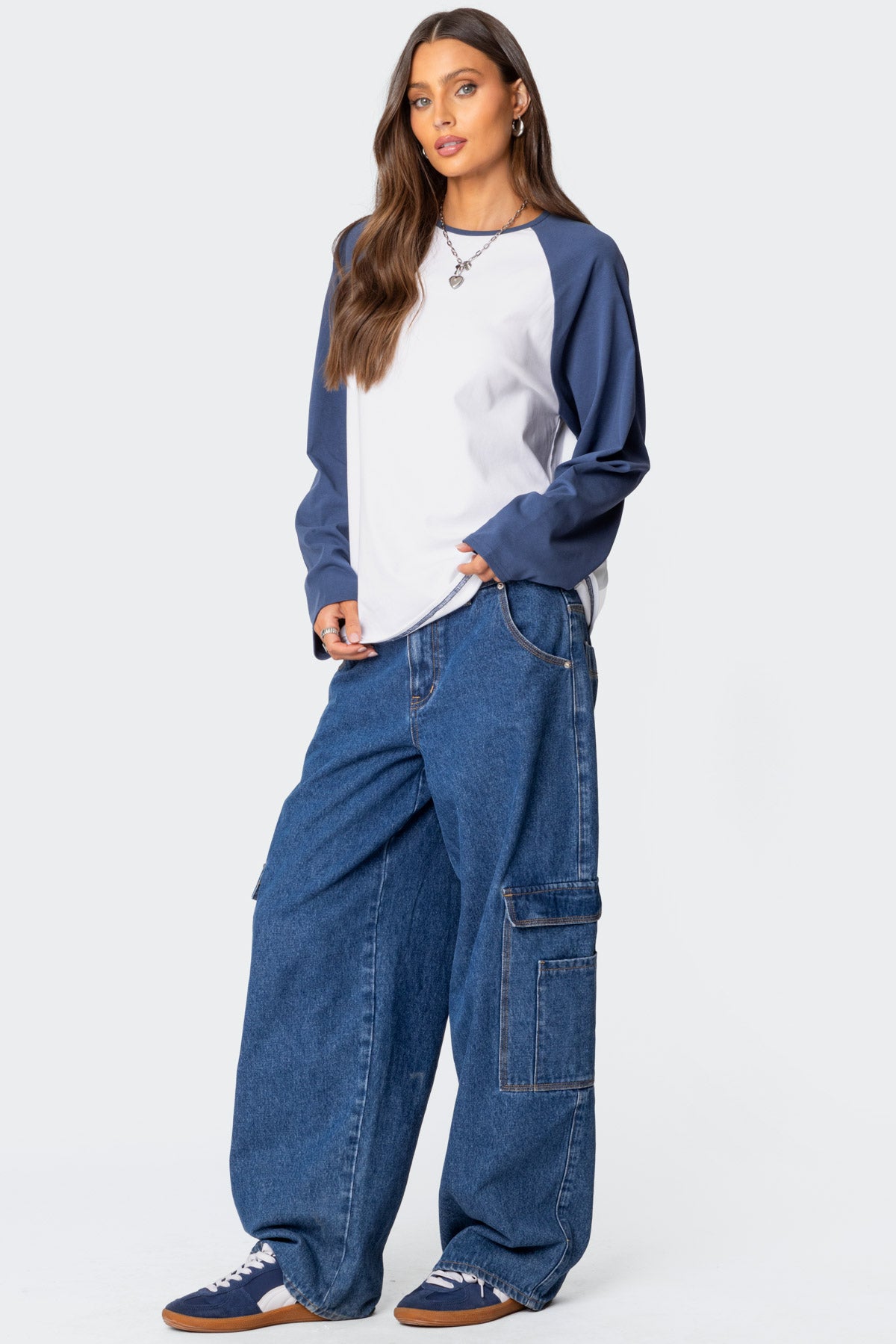 Oversized Raglan Long Sleeve T Shirt-Milans Time