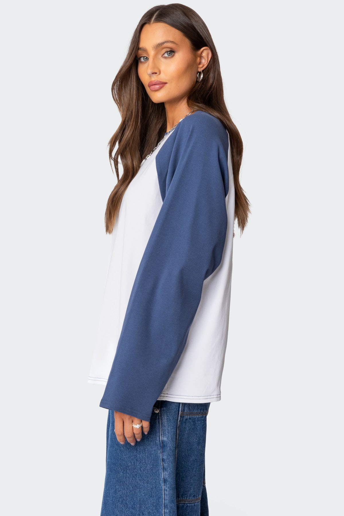 Oversized Raglan Long Sleeve T Shirt-Milans Time