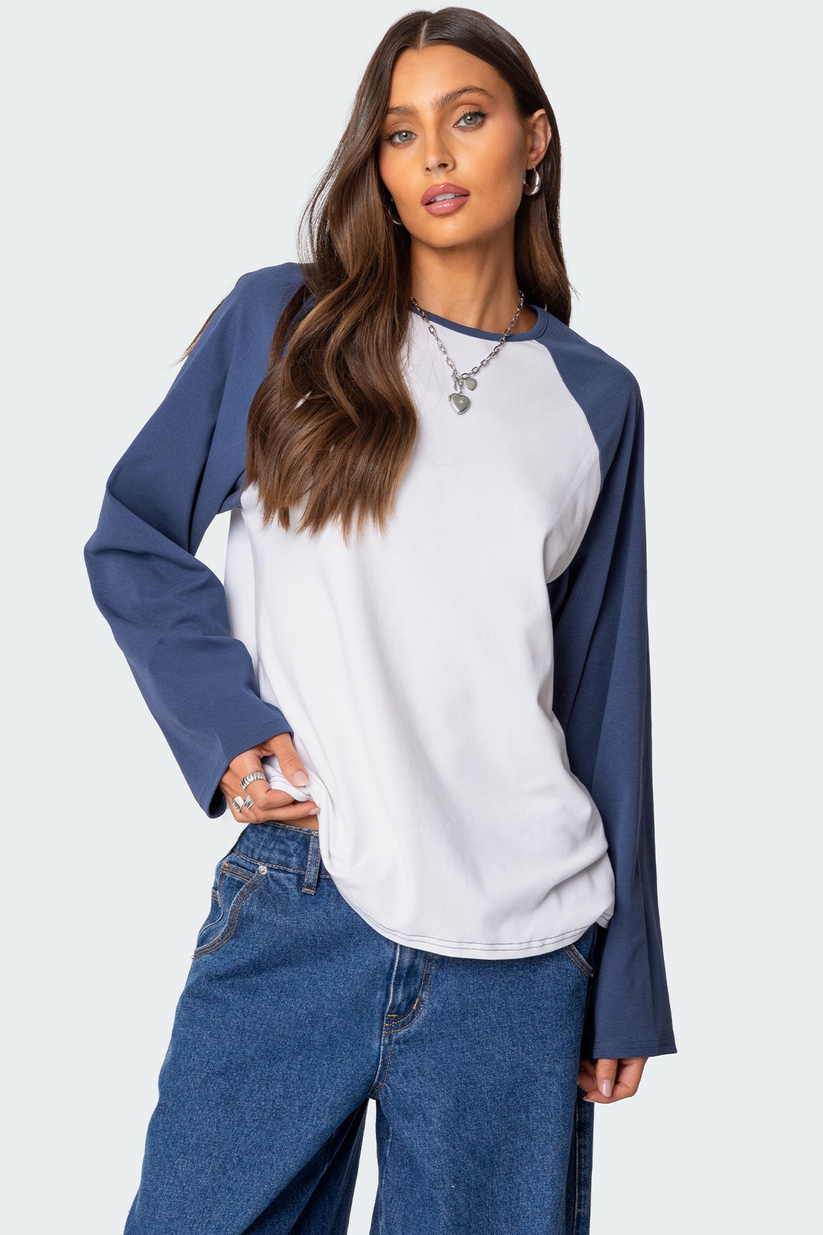 Oversized Raglan Long Sleeve T Shirt-Milans Time