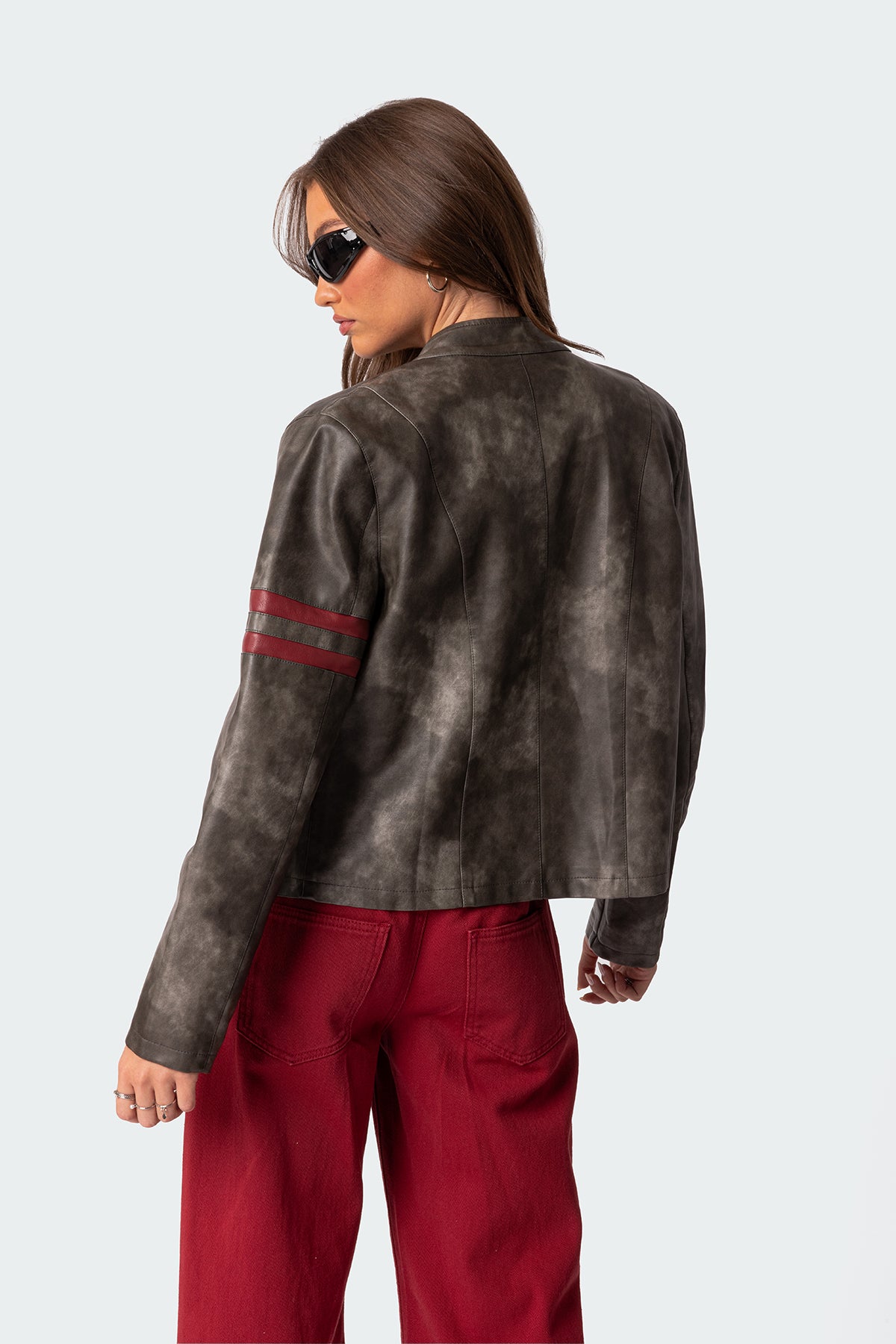 Thunder Washed Faux Leather Jacket-Milans Time