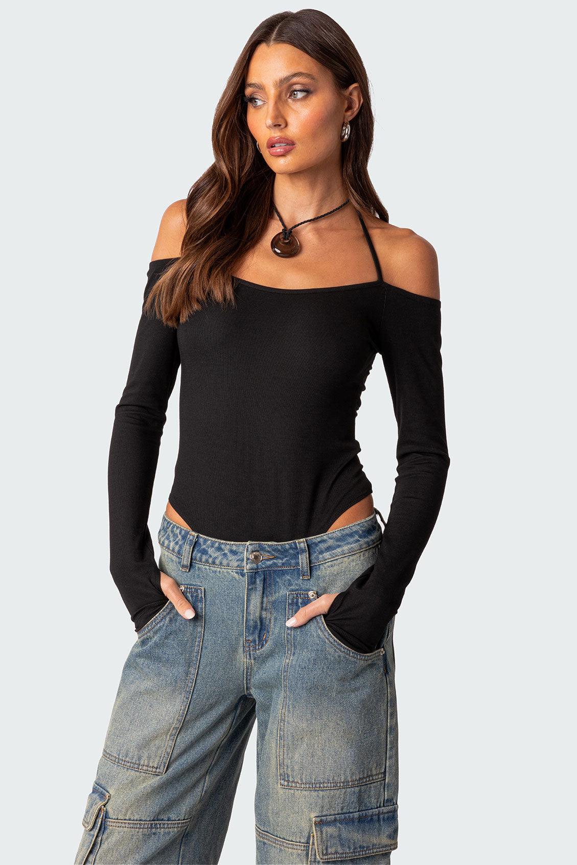Model Off Duty Ribbed Bodysuit-Milans Time