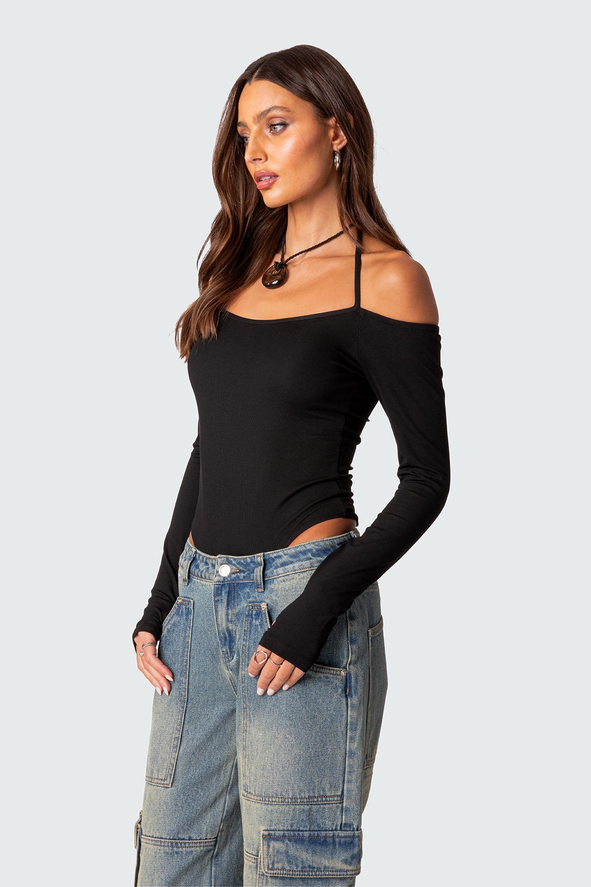 Model Off Duty Ribbed Bodysuit-Milans Time