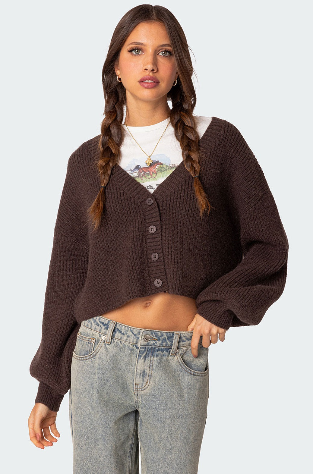 Sabrina Chunky Knit Cropped Cardigan-Milans Time
