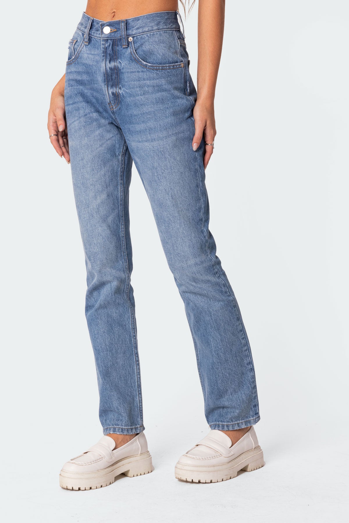Swift Mid Rise Straight Leg Jeans-Milans Time