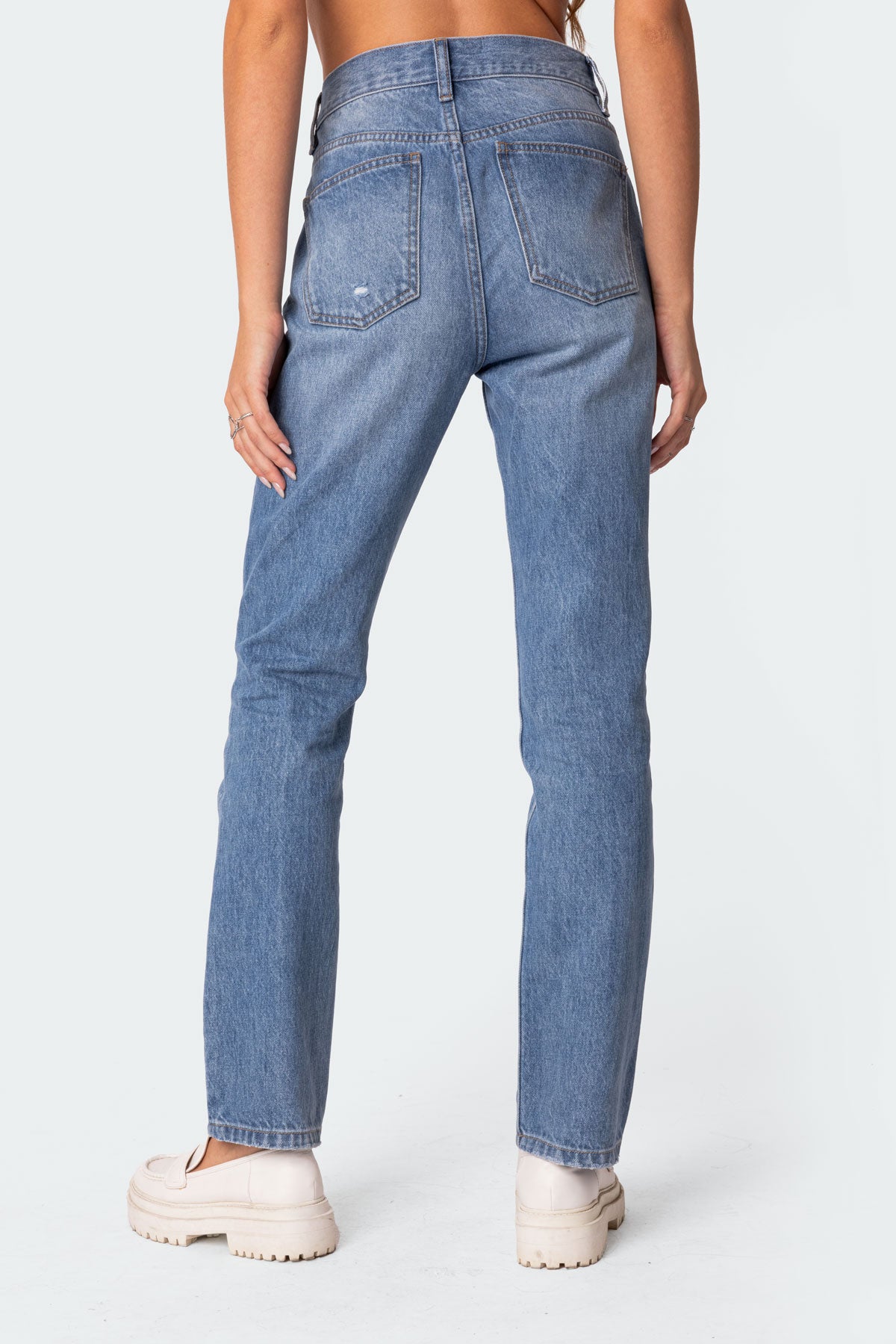 Swift Mid Rise Straight Leg Jeans-Milans Time