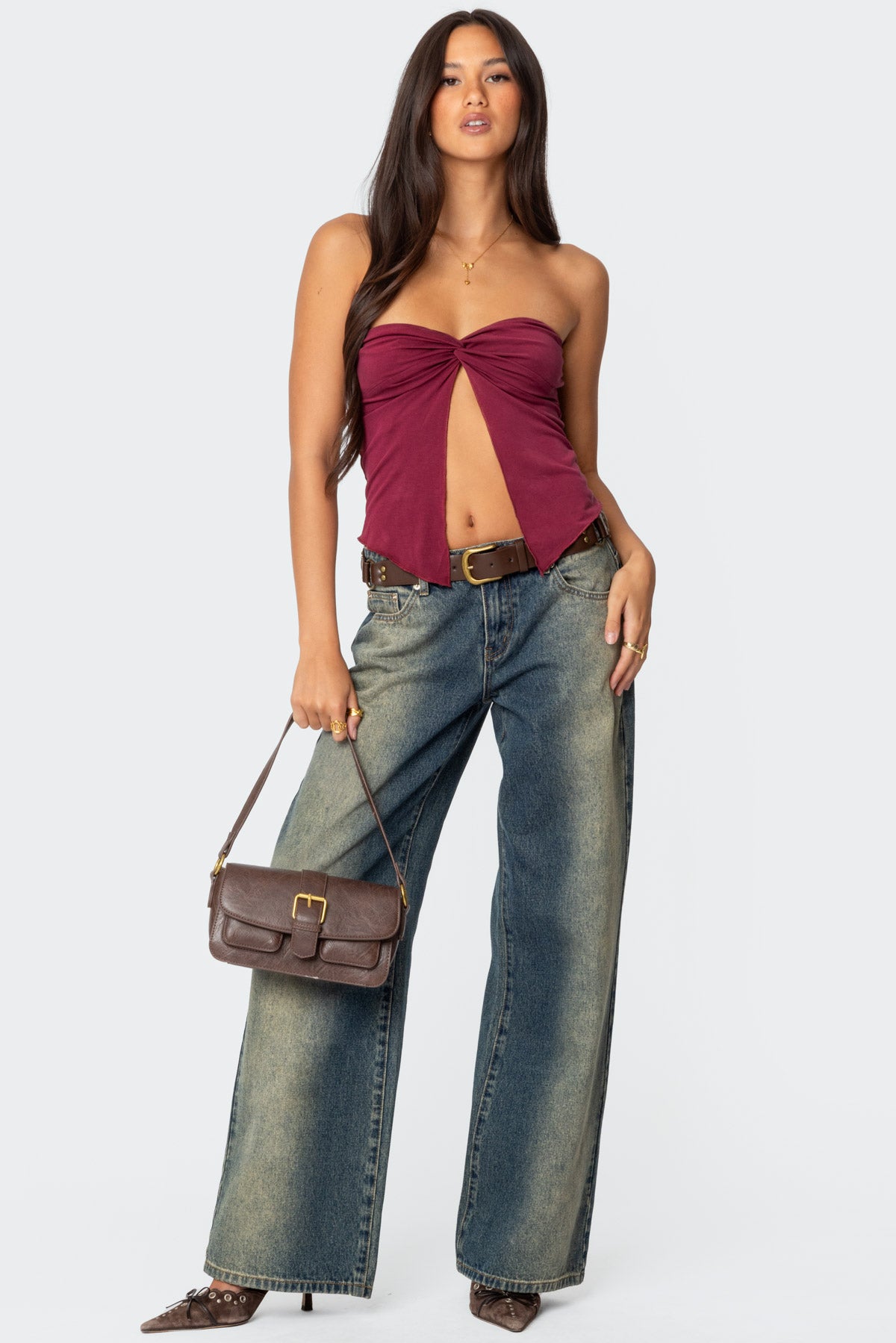 Twisted Split Front Tube Top-Milans Time