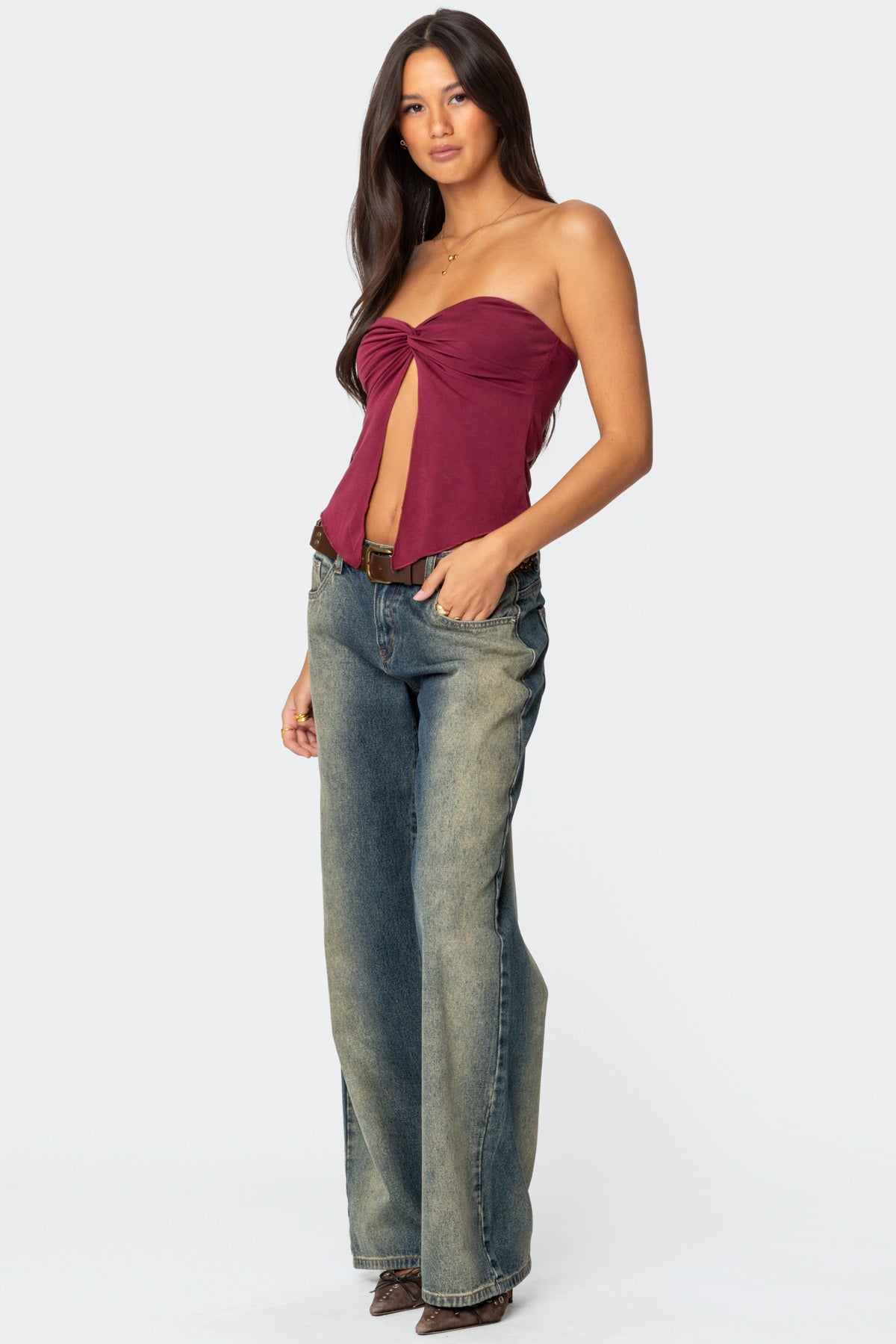 Twisted Split Front Tube Top-Milans Time