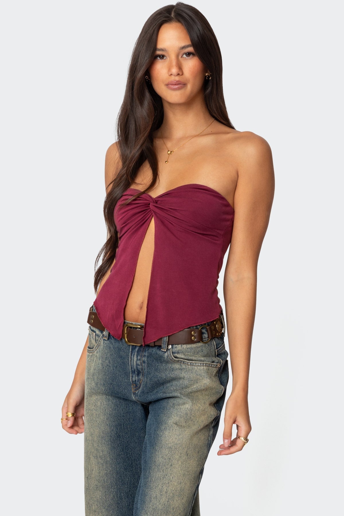 Twisted Split Front Tube Top-Milans Time