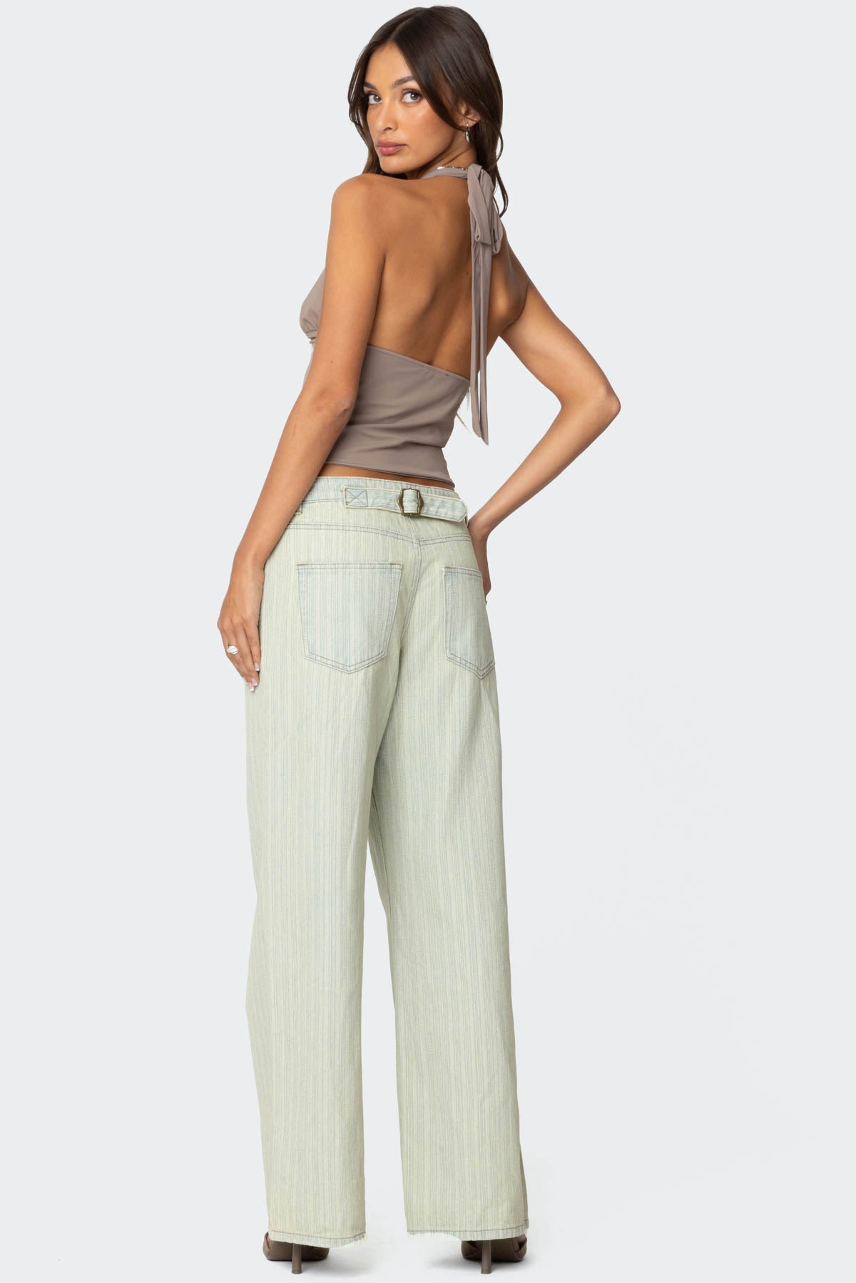 Mila Plunge Neck Halter Top-Milans Time