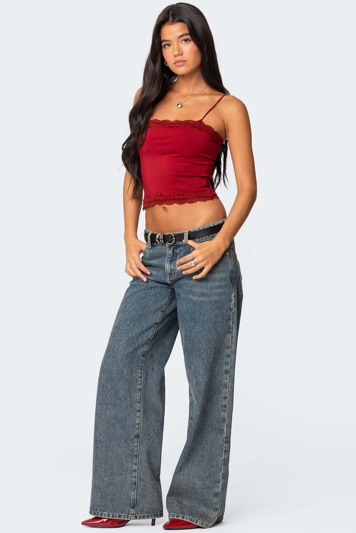 Cruella Lace Trim Tank Top-Milans Time