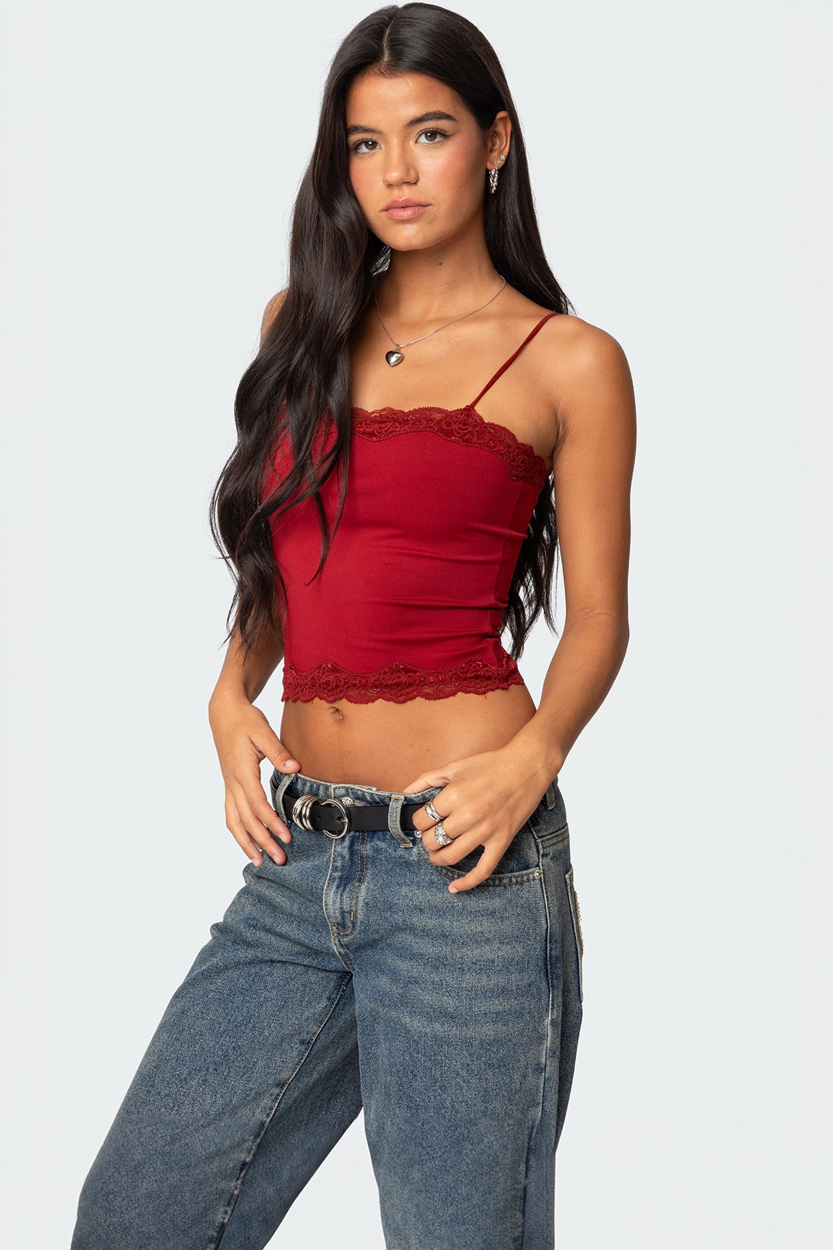 Cruella Lace Trim Tank Top-Milans Time