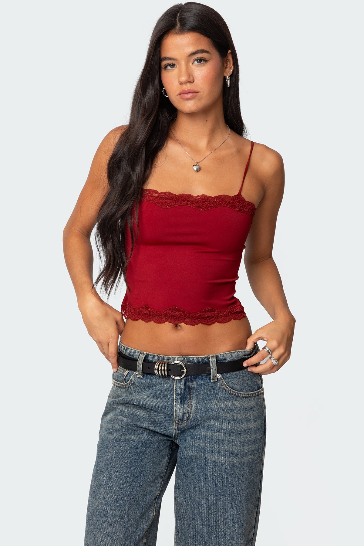Cruella Lace Trim Tank Top-Milans Time